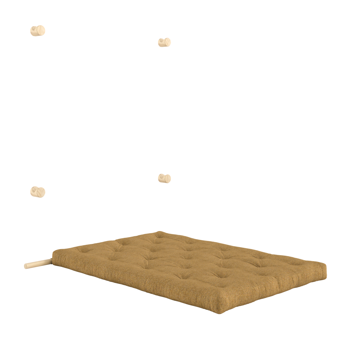 HOOKED RAW 135 X 200 W. BRAVO MATTRESS GOLDEN OCHRE