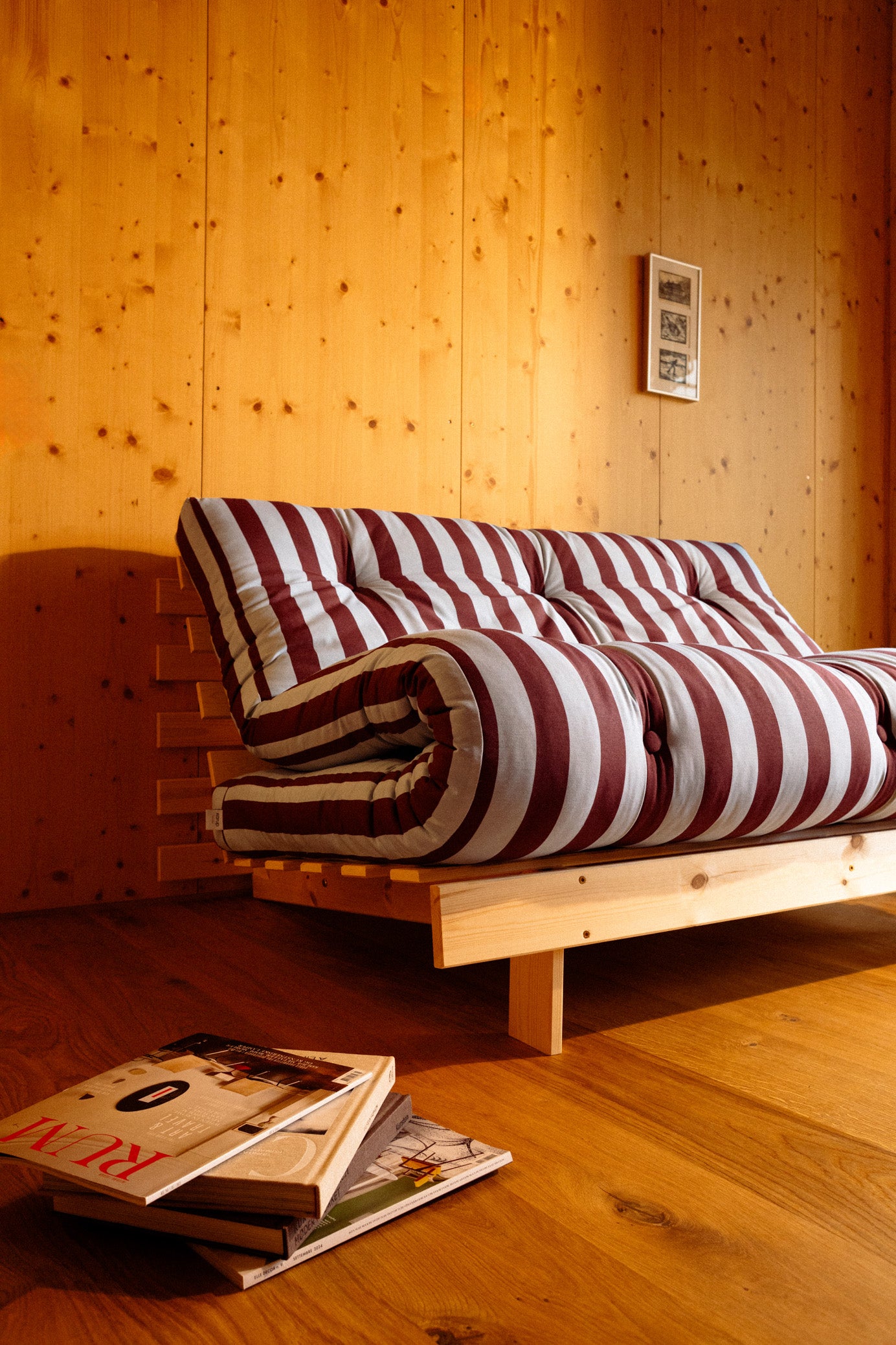 ROOTS RAW 140 X 200 W. ROOTS MATTRESS BURGUNDY-LIGHT BLUE