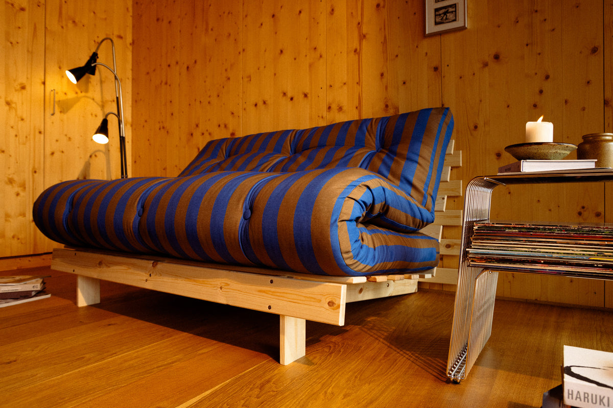 ROOTS RAW 160 X 200 W. ROOTS MATTRESS BROWN-BLUE