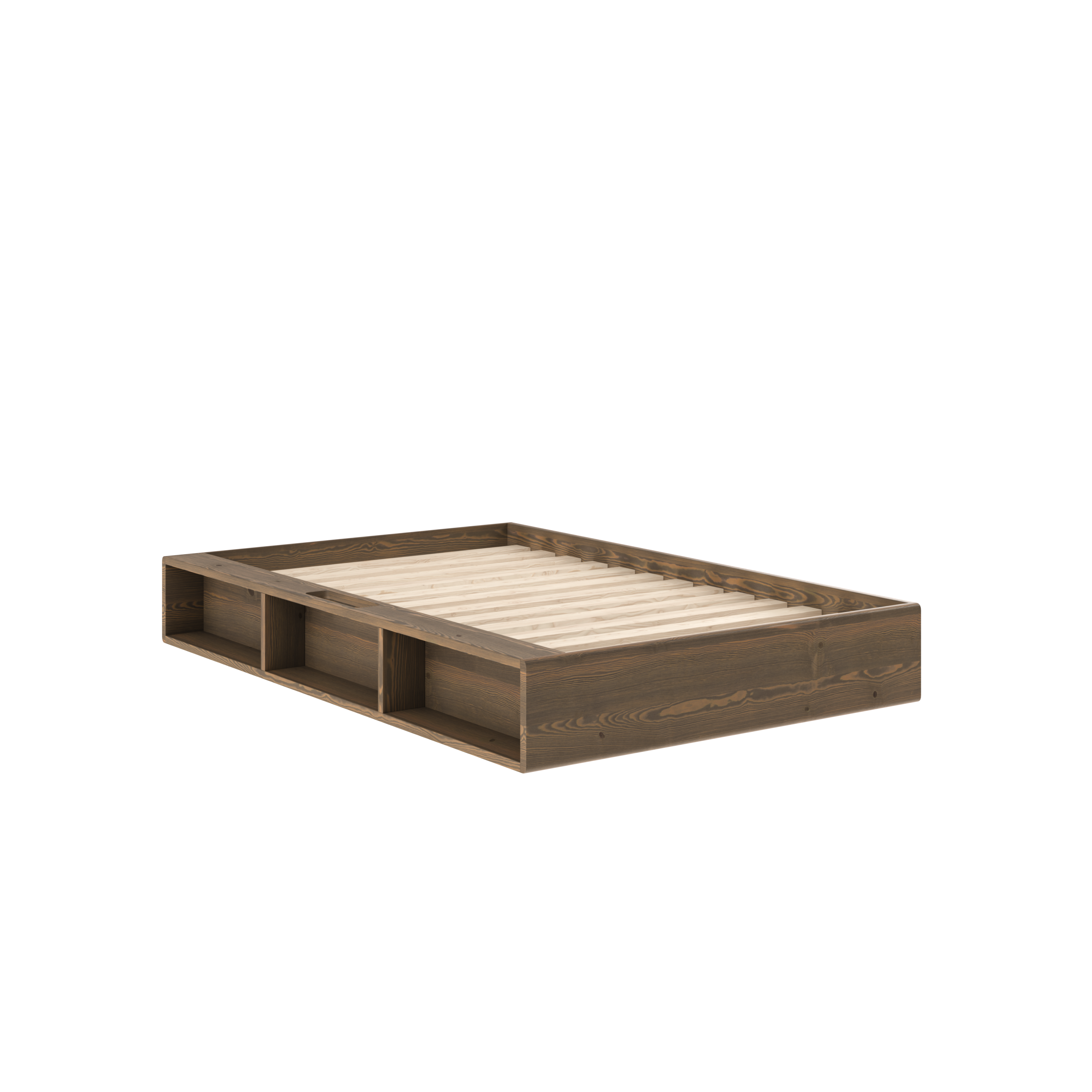 ZIGGY BED CAROB BROWN LACQUERED 120 X 200