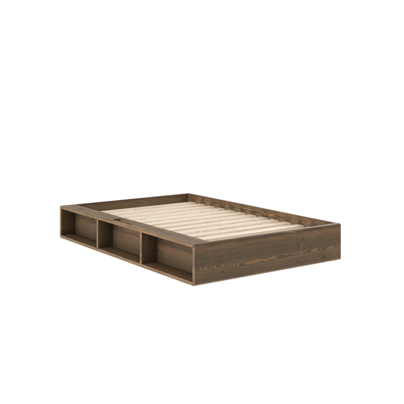 ZIGGY BED CAROB BROWN LACQUERED 120 X 200