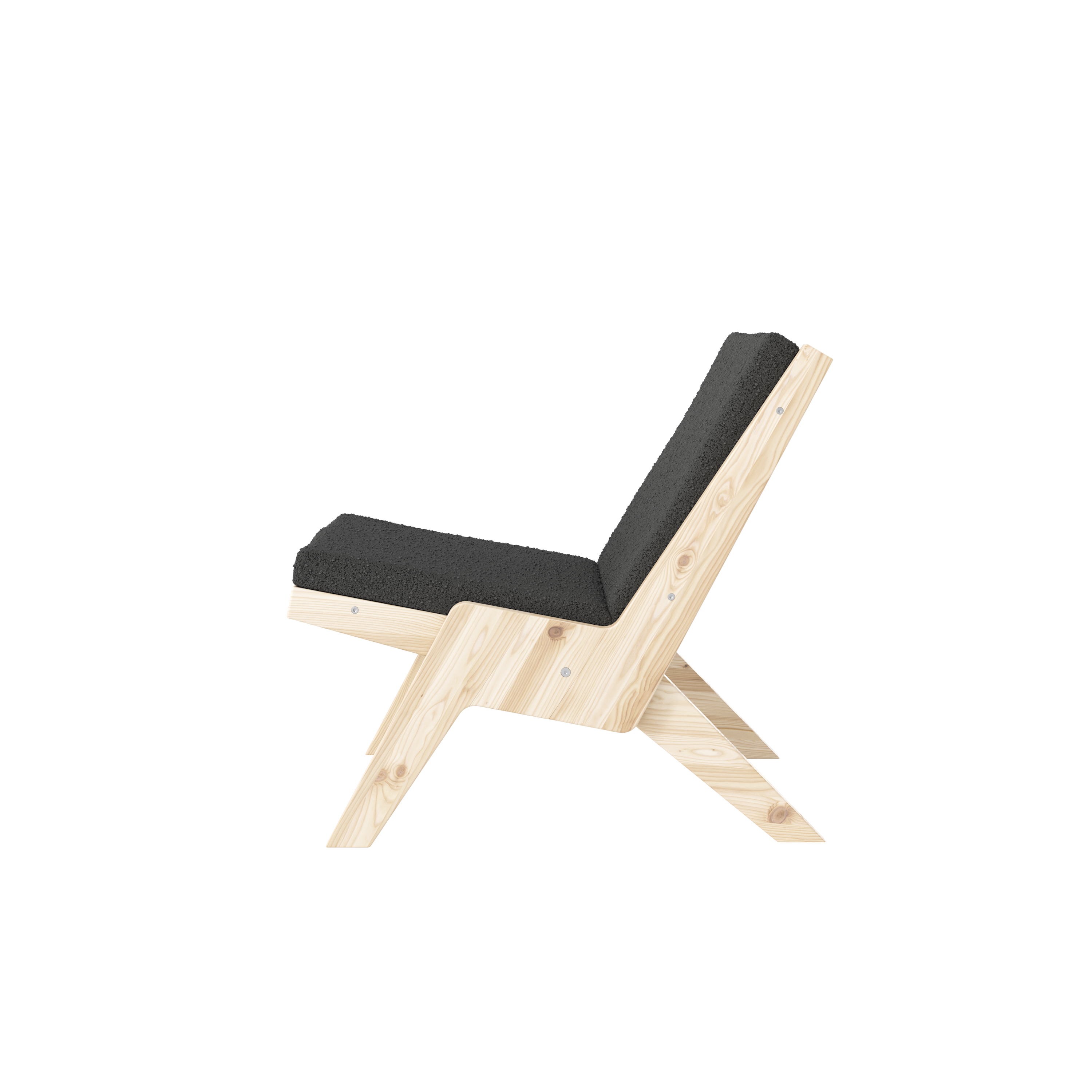 SWAY LOUNGE CHAIR RAW W. MIDNIGHT GREY MATTRESS
