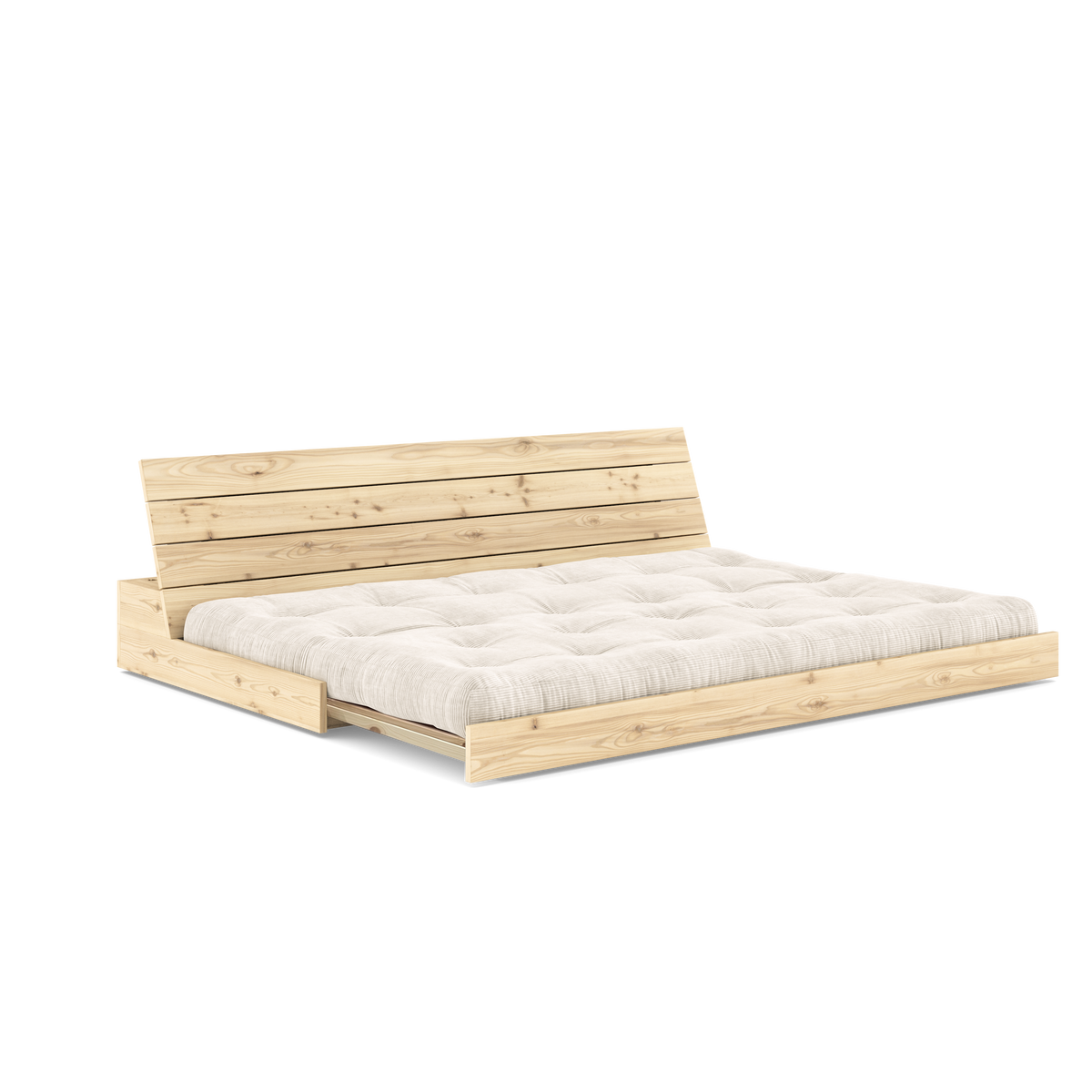 BASE CLEAR LACQUERED W. 5-LAYER MIXED MATTRESS IVORY