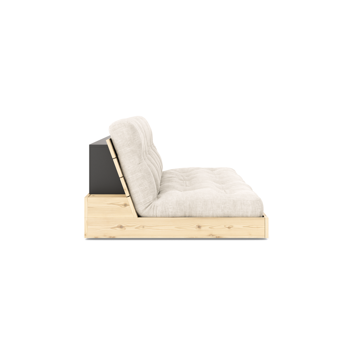 BASE CLEAR LACQUERED W. 5-LAYER MIXED MATTRESS IVORY