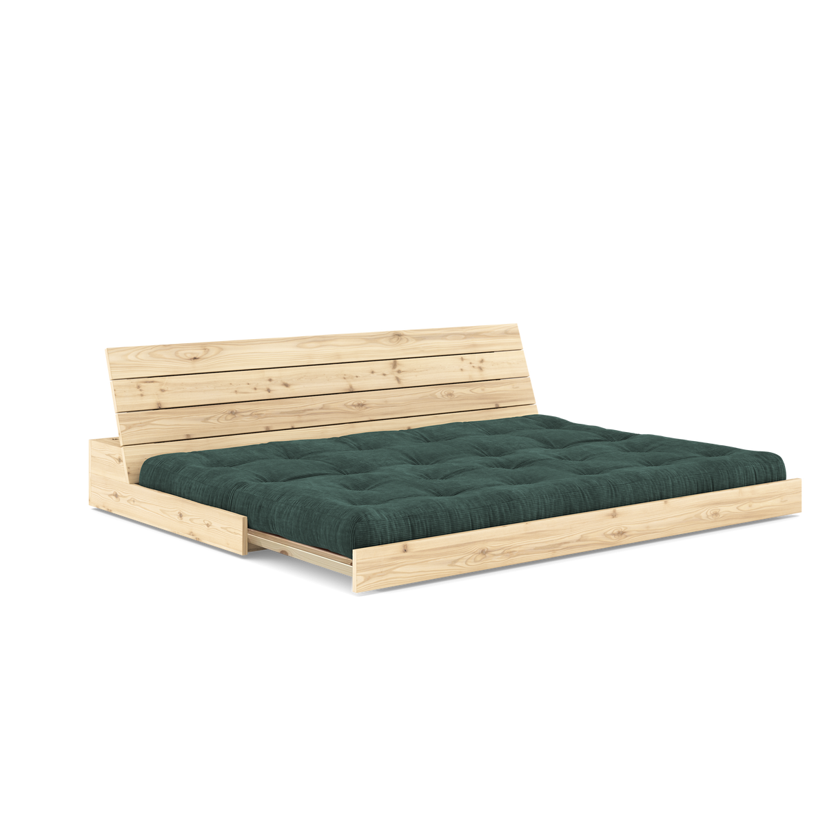 BASE CLEAR LACQUERED W. 5-LAYER MIXED MATTRESS SEAWEED