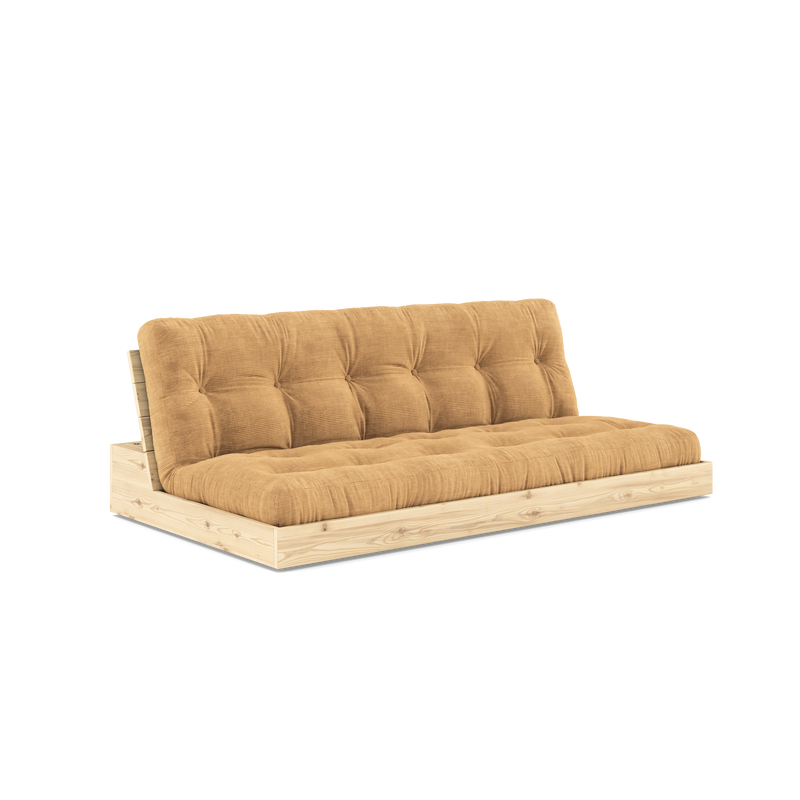 BASE CLAIR VERNISÉE AVEC MATELAS MIXTE 5 COUCHES FINI MARRON FUDGE