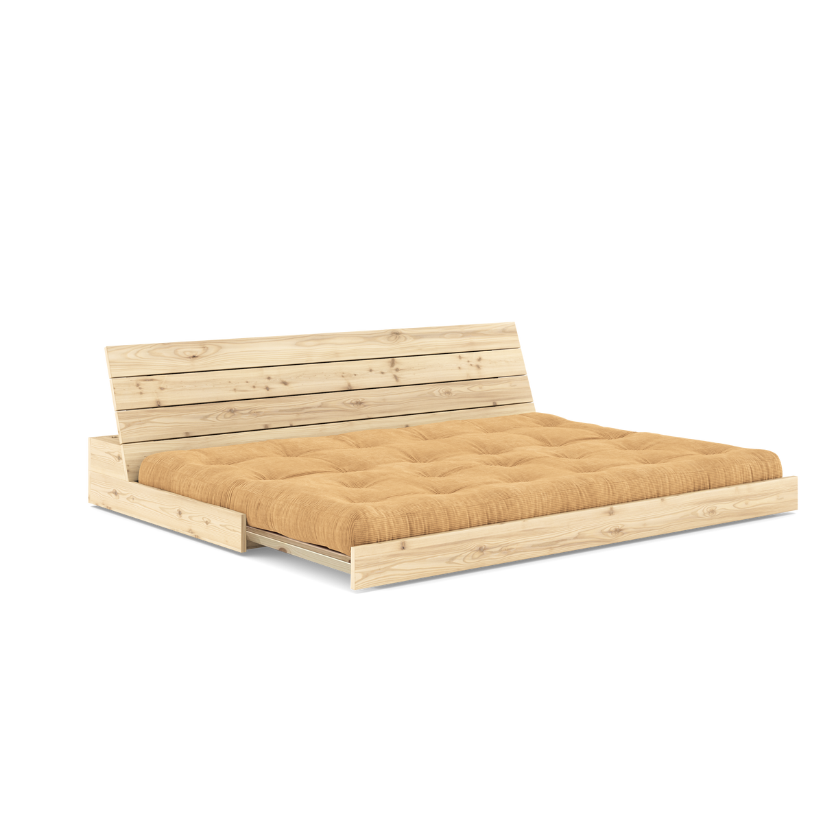 BASE CLEAR LACQUERED W. 5-LAYER MIXED MATTRESS FUDGE BROWN