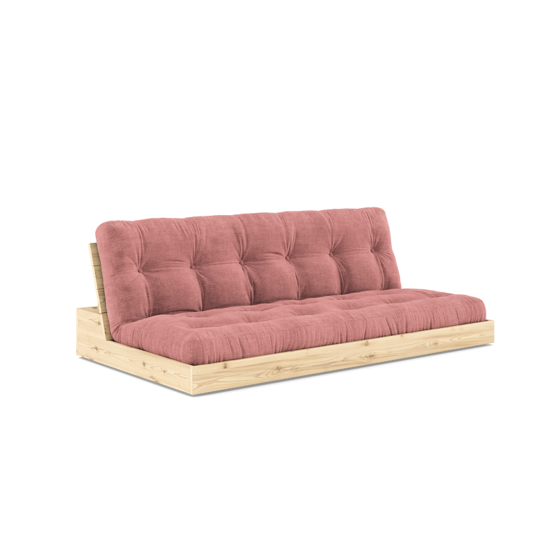 BASE CLAIRE VERNISÉE AVEC MATELAS MIXTE 5 COUCHES MAT SORBET ROSE