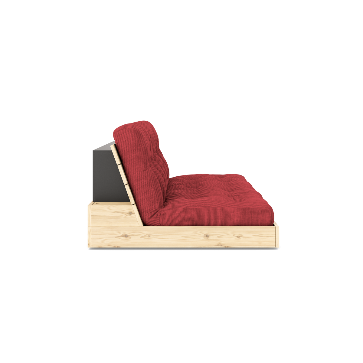 BASE CLEAR LACQUERED W. 5-LAYER MIXED MATTRESS RUBY RED