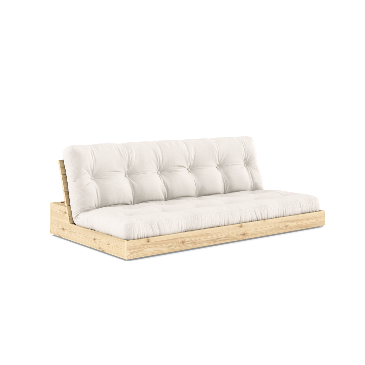 BASE CLEAR LACQUERED W. 5-LAYER MIXED MATTRESS NATURAL