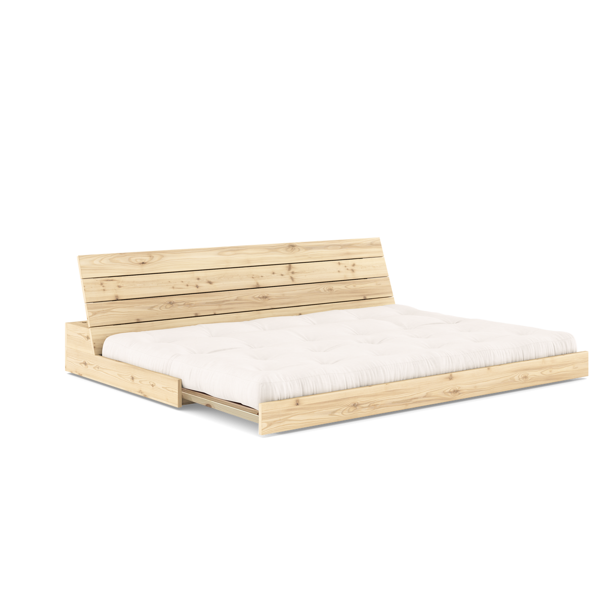 BASE CLEAR LACQUERED W. 5-LAYER MIXED MATTRESS NATURAL