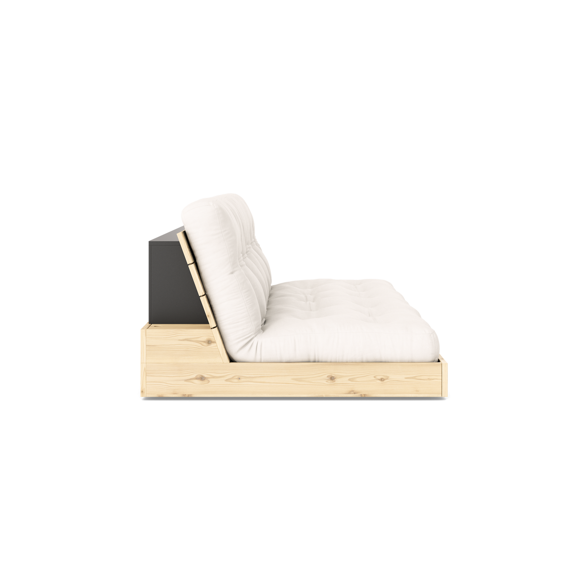 BASE CLEAR LACQUERED W. 5-LAYER MIXED MATTRESS NATURAL