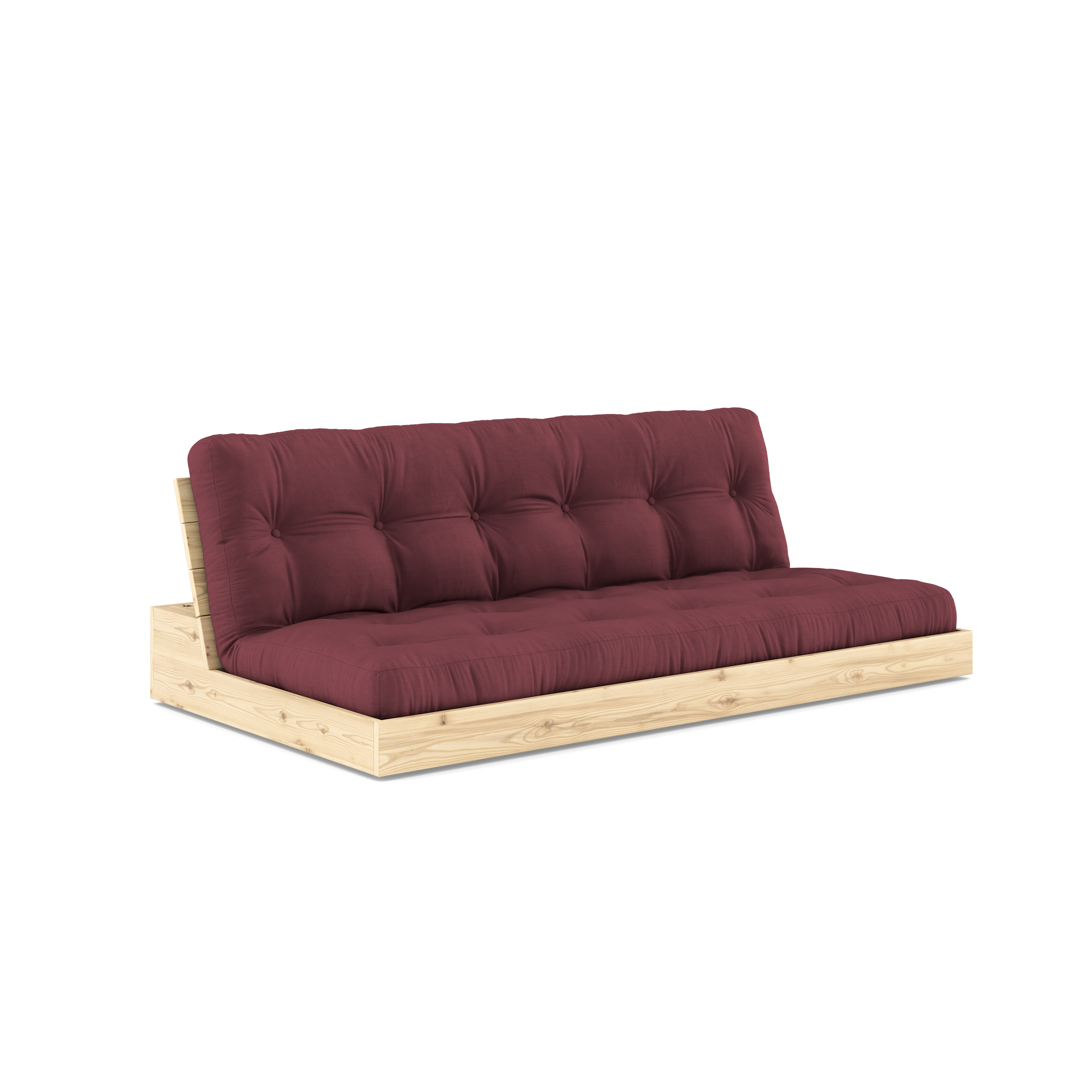 BASE TRANSPARENTE VERNIE AVEC MATELAS MIXTE 5 COUCHES MAT BORDEAUX