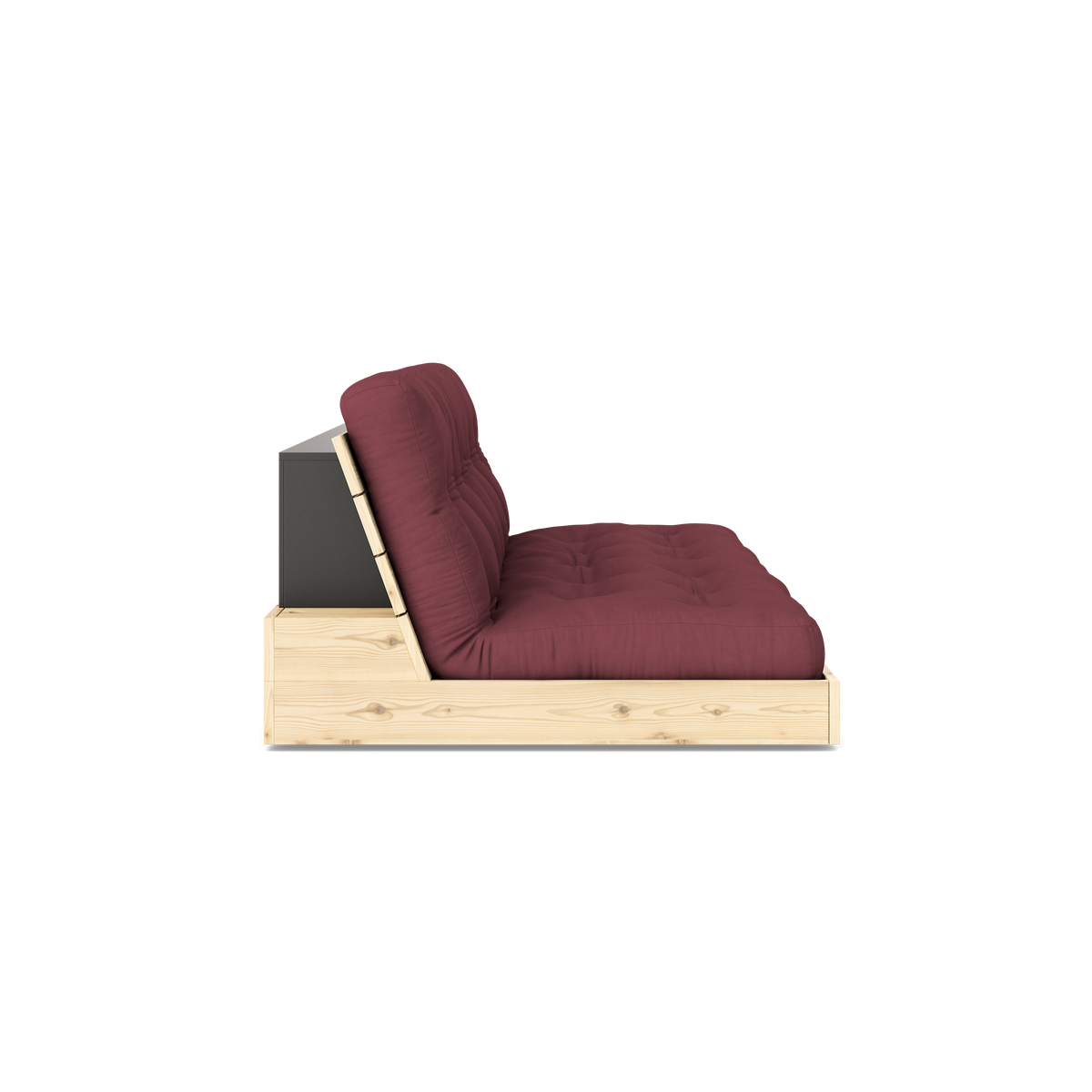 BASE CLEAR LACQUERED W. 5-LAYER MIXED MATTRESS BORDEAUX