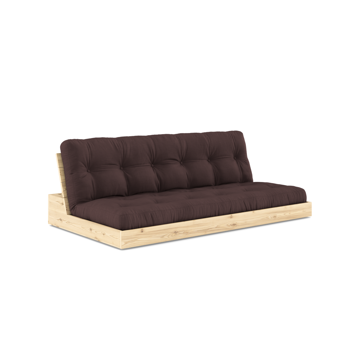 BASE CLEAR LACQUERED W. 5-LAYER MIXED MATTRESS BROWN