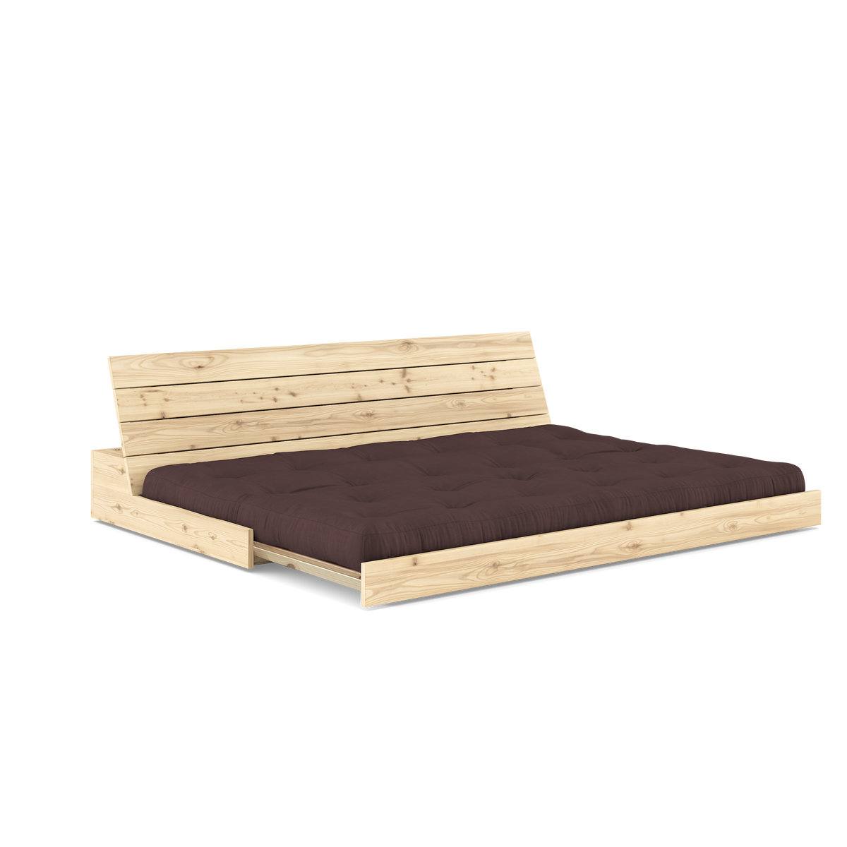 BASE CLEAR LACQUERED W. 5-LAYER MIXED MATTRESS BROWN