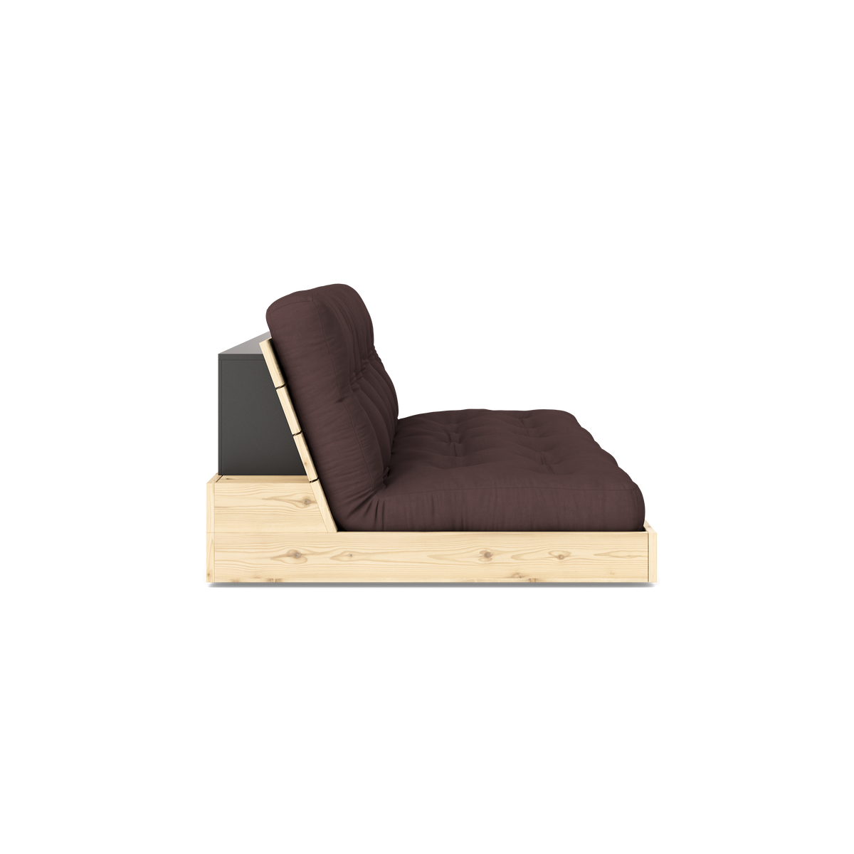 BASE CLEAR LACQUERED W. 5-LAYER MIXED MATTRESS BROWN