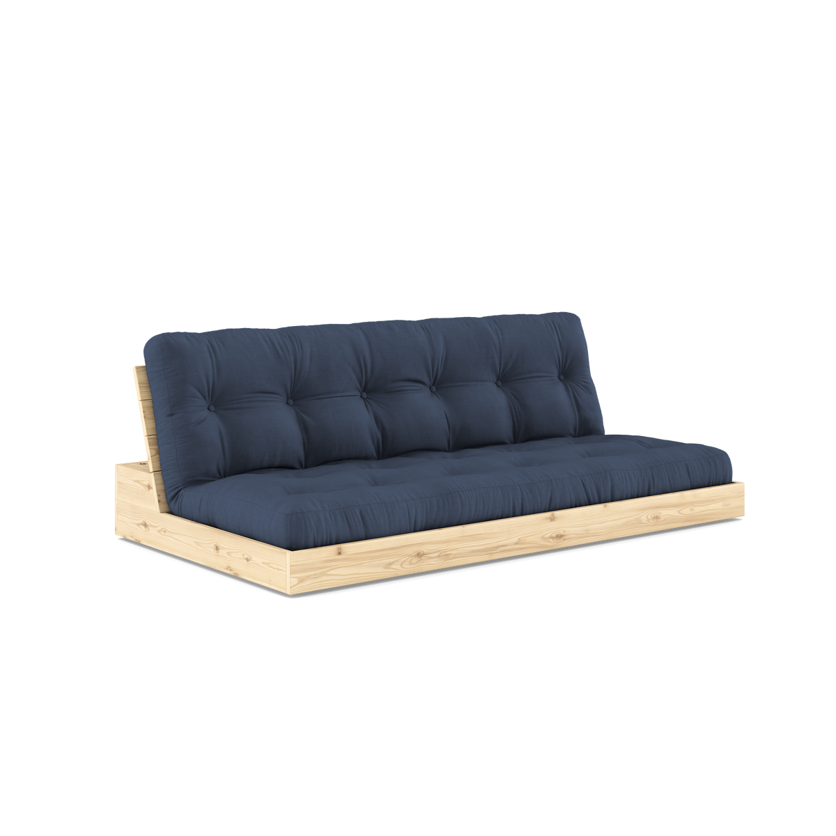 BASE CLEAR LACQUERED W. 5-LAYER MIXED MATTRESS NAVY