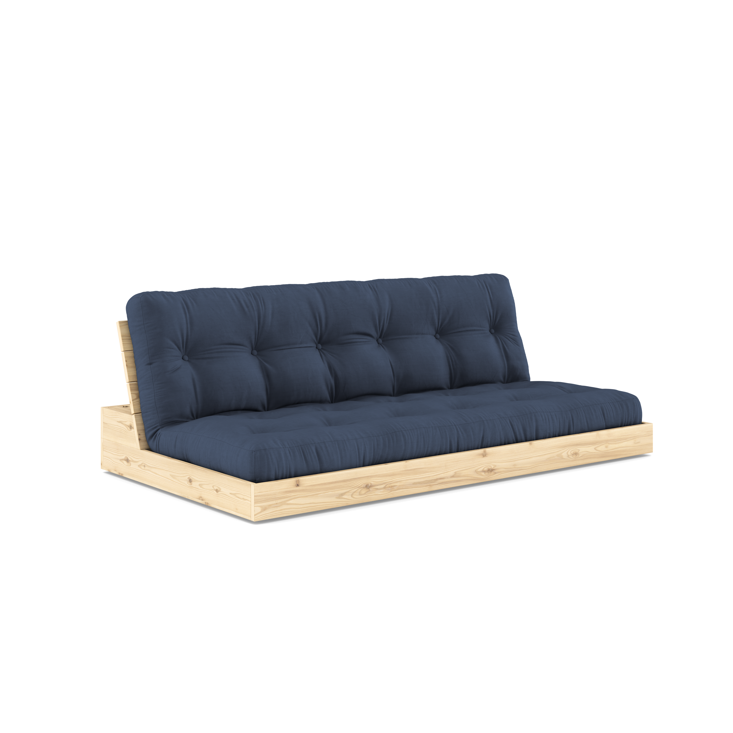 BASE VERNIE EN LAQUE TRANSPARENTE AVEC MATELAS MIXTE 5 COUCHES MAT MARINE