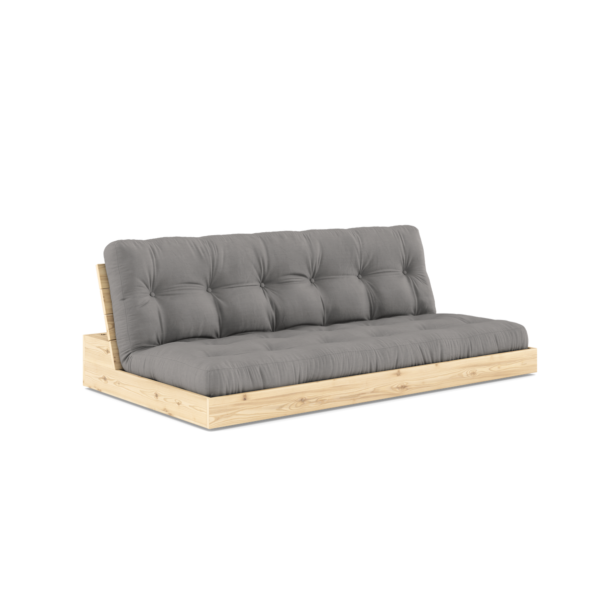 BASE CLEAR LACQUERED W. 5-LAYER MIXED MATTRESS GREY