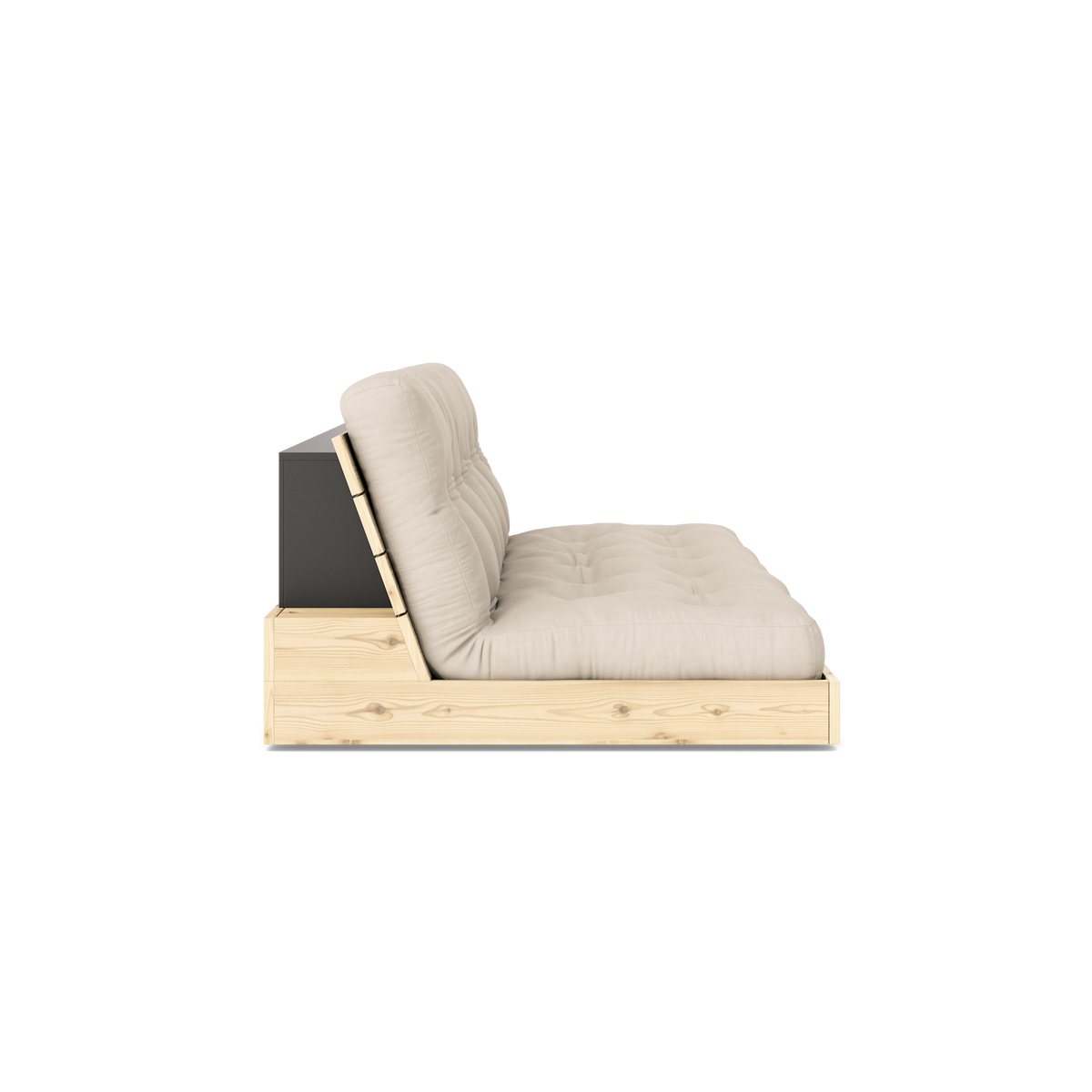 BASE CLEAR LACQUERED W. 5-LAYER MIXED MATTRESS BEIGE