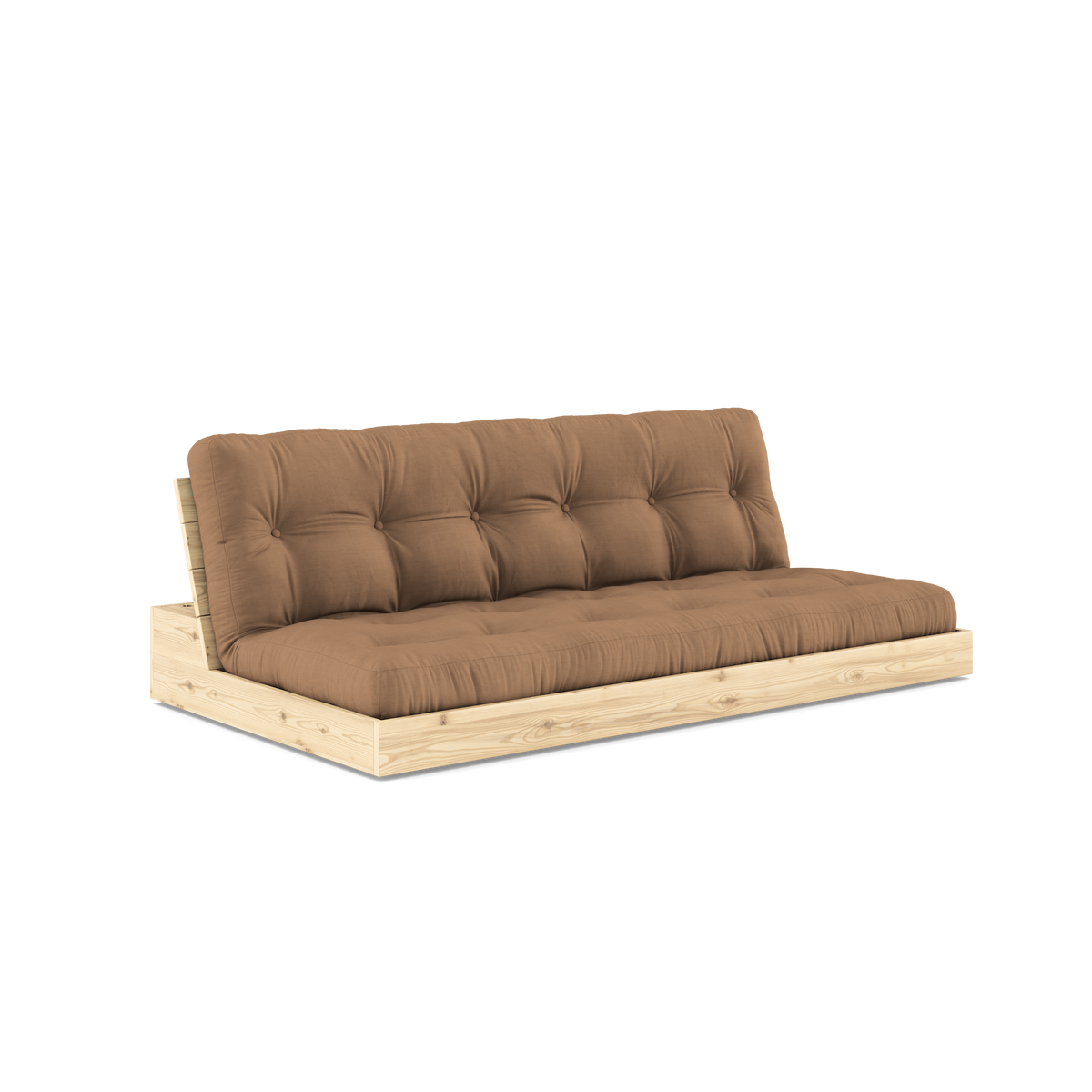 BASE CLEAR LACQUERED W. 5-LAYER MIXED MATTRESS MOCCA