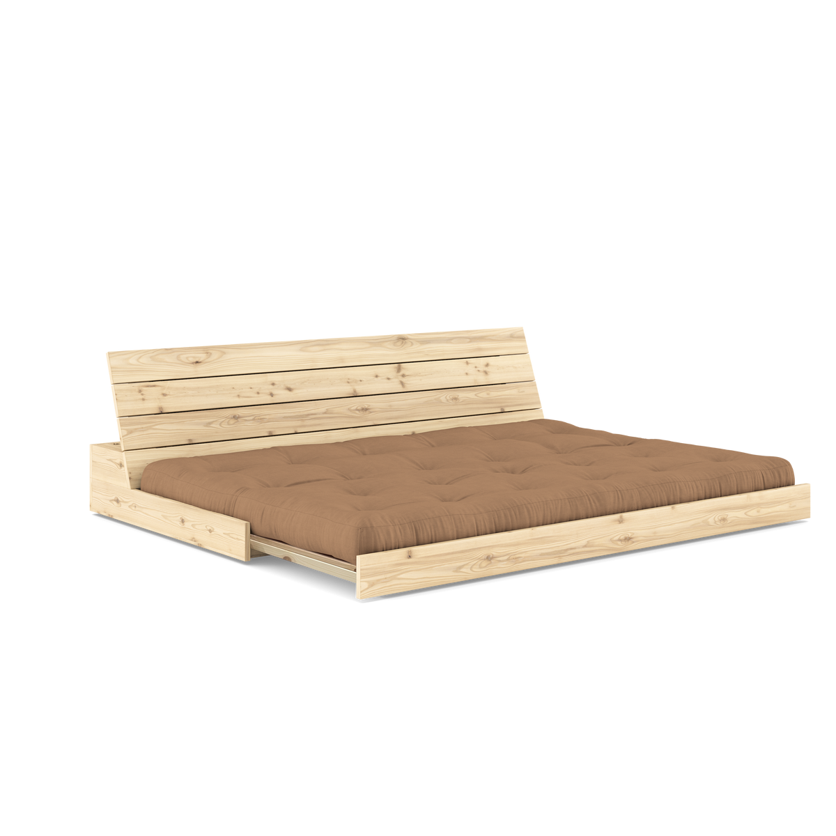 BASE CLEAR LACQUERED W. 5-LAYER MIXED MATTRESS MOCCA