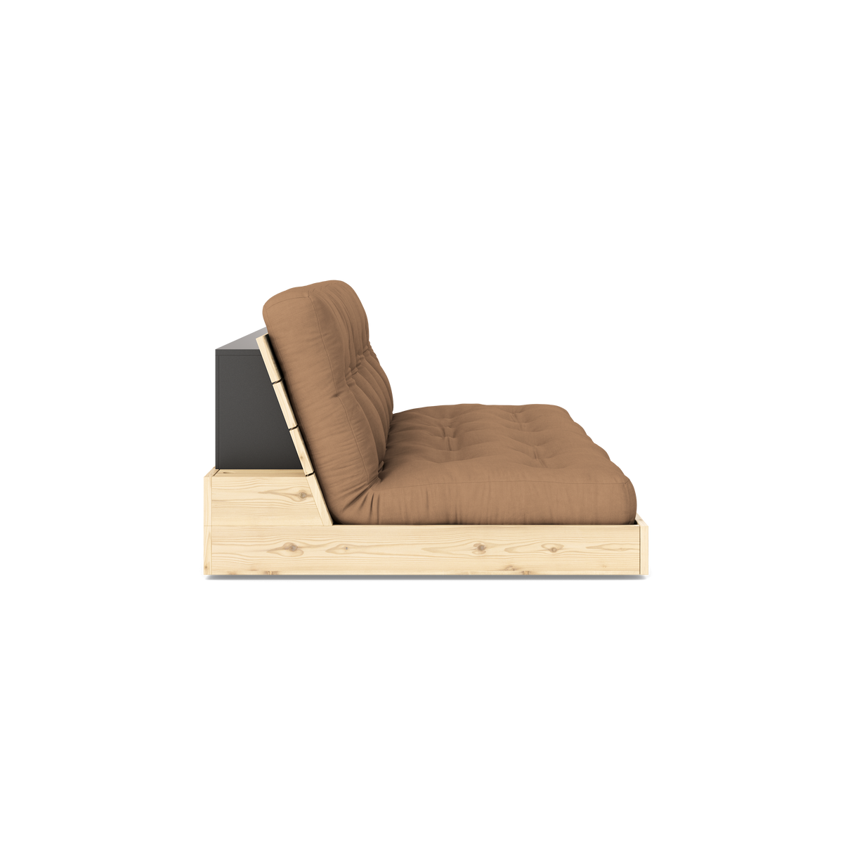 BASE CLEAR LACQUERED W. 5-LAYER MIXED MATTRESS MOCCA