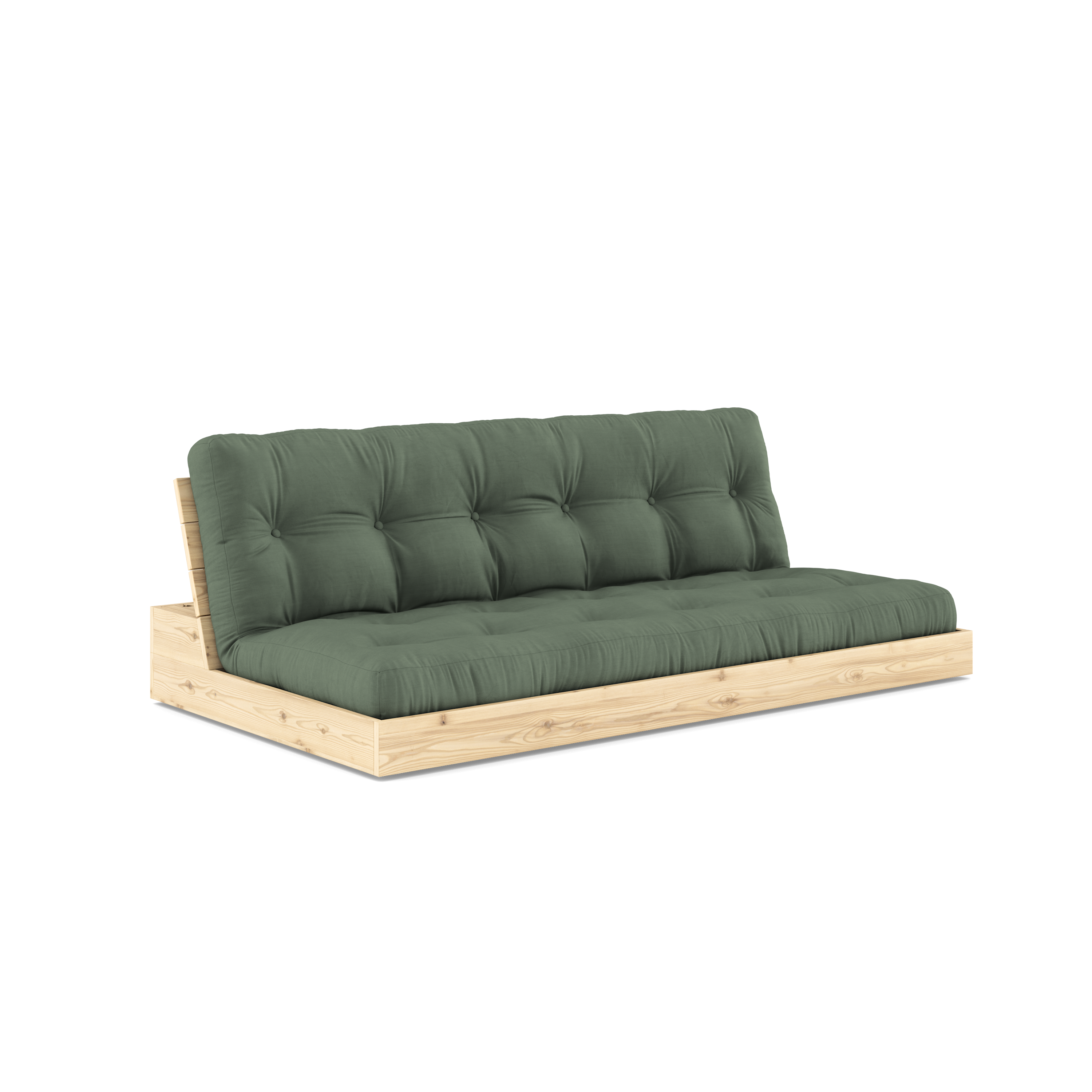 BASE TRANSPARENTE VERNIE AVEC MATELAS MIXTE 5 COUCHES MAT OLIVE VERT