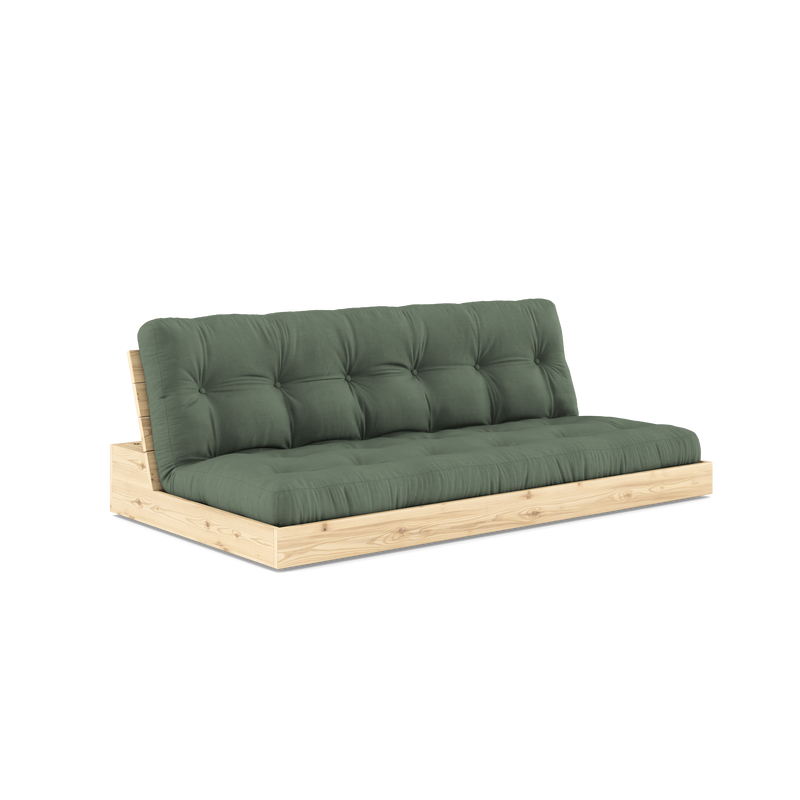 BASE TRANSPARENTE VERNIE AVEC MATELAS MIXTE 5 COUCHES MAT OLIVE VERT