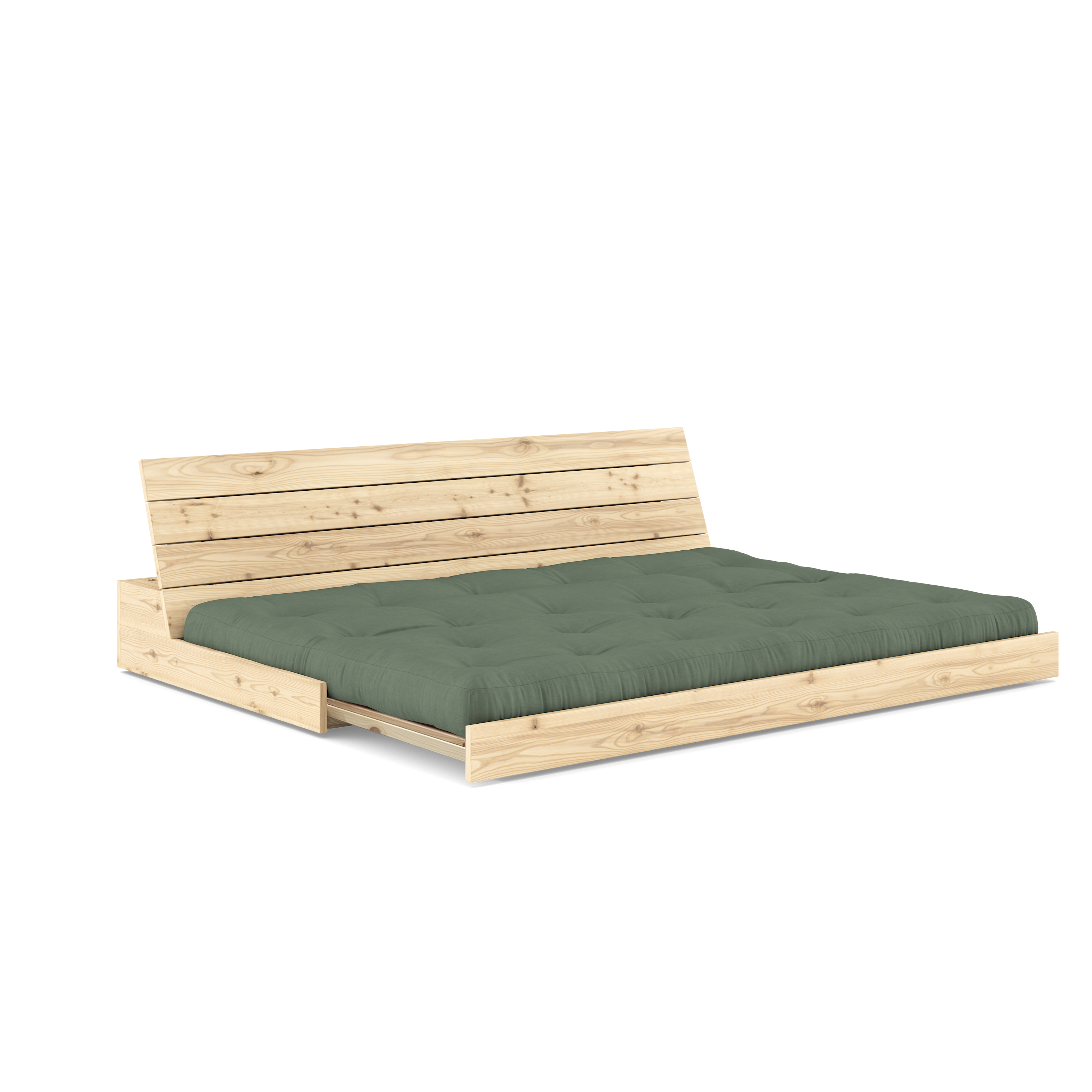 BASE TRANSPARENTE VERNIE AVEC MATELAS MIXTE 5 COUCHES MAT OLIVE VERT