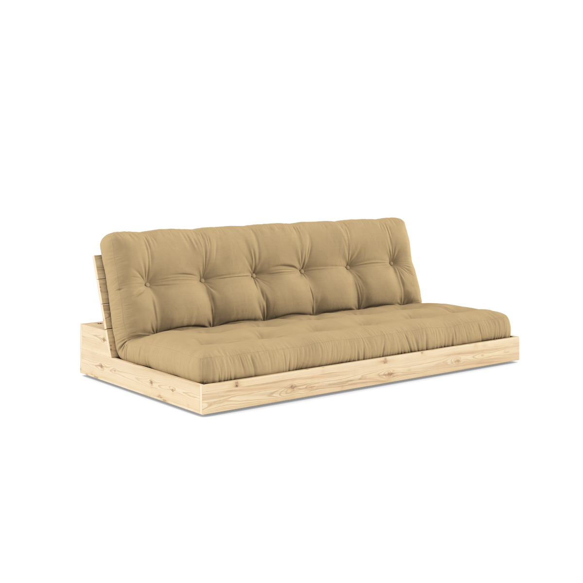 BASE CLEAR LACQUERED W. 5-LAYER MIXED MATTRESS WHEAT BEIGE