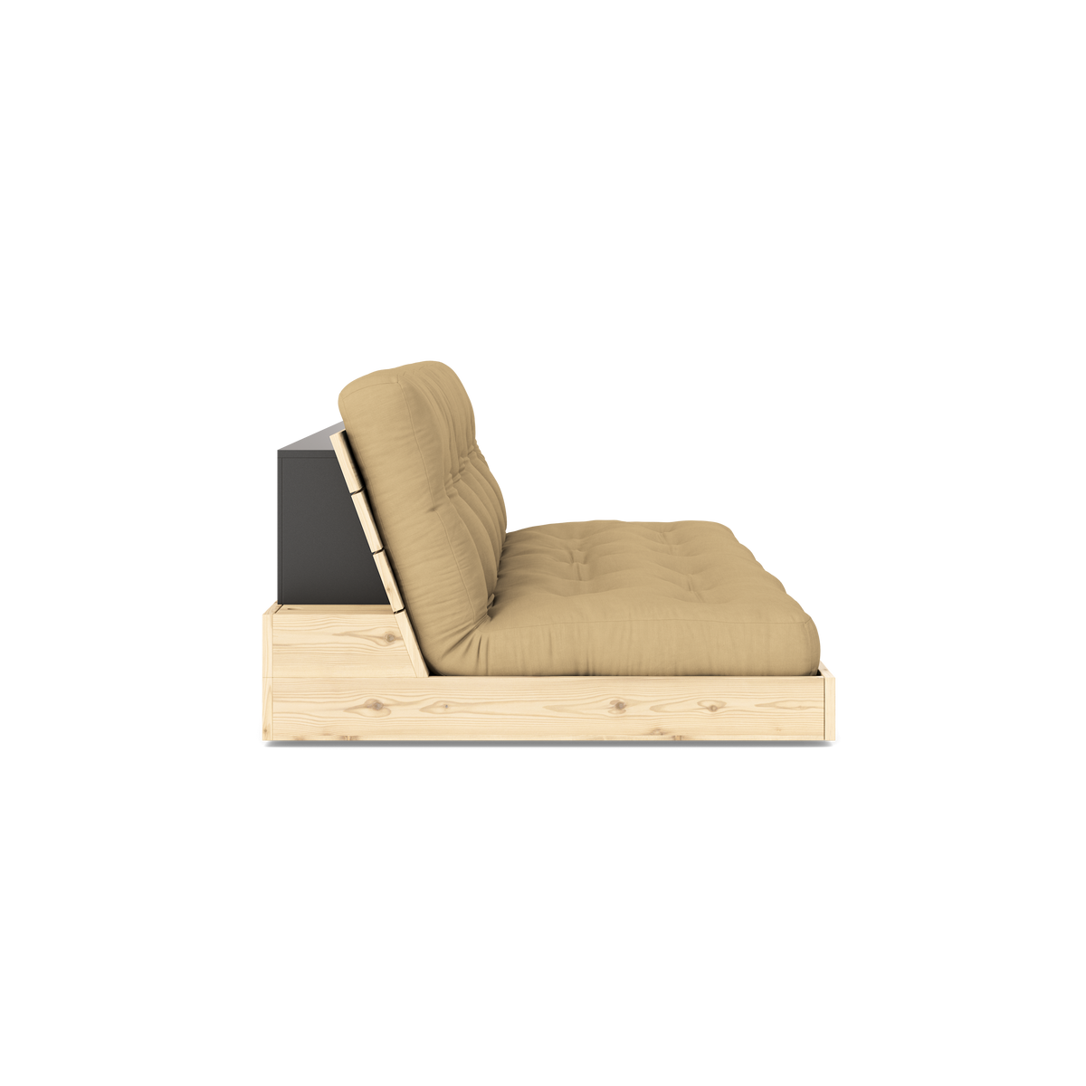 BASE CLEAR LACQUERED W. 5-LAYER MIXED MATTRESS WHEAT BEIGE