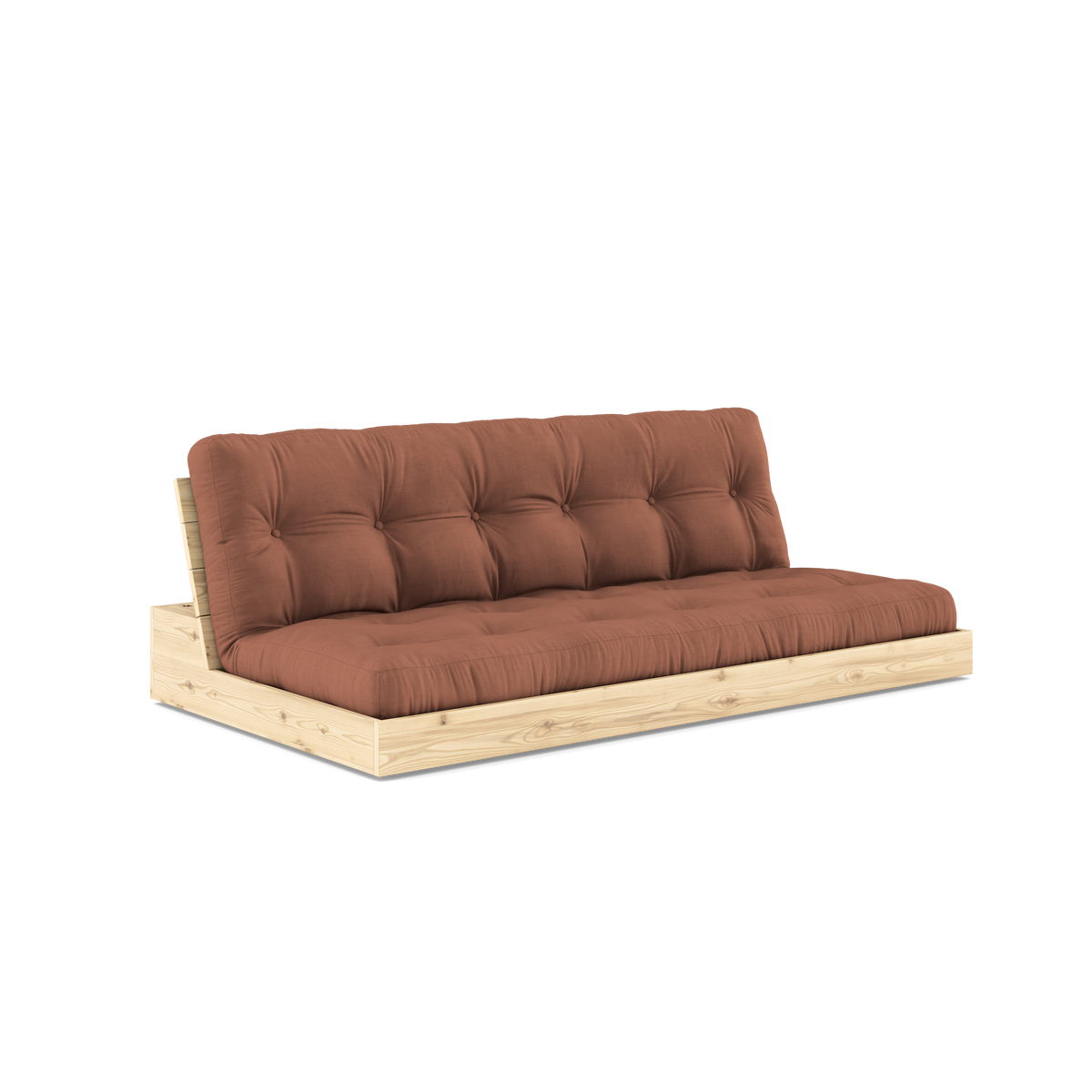 BASE CLEAR LACQUERED W. 5-LAYER MIXED MATTRESS CLAY BROWN