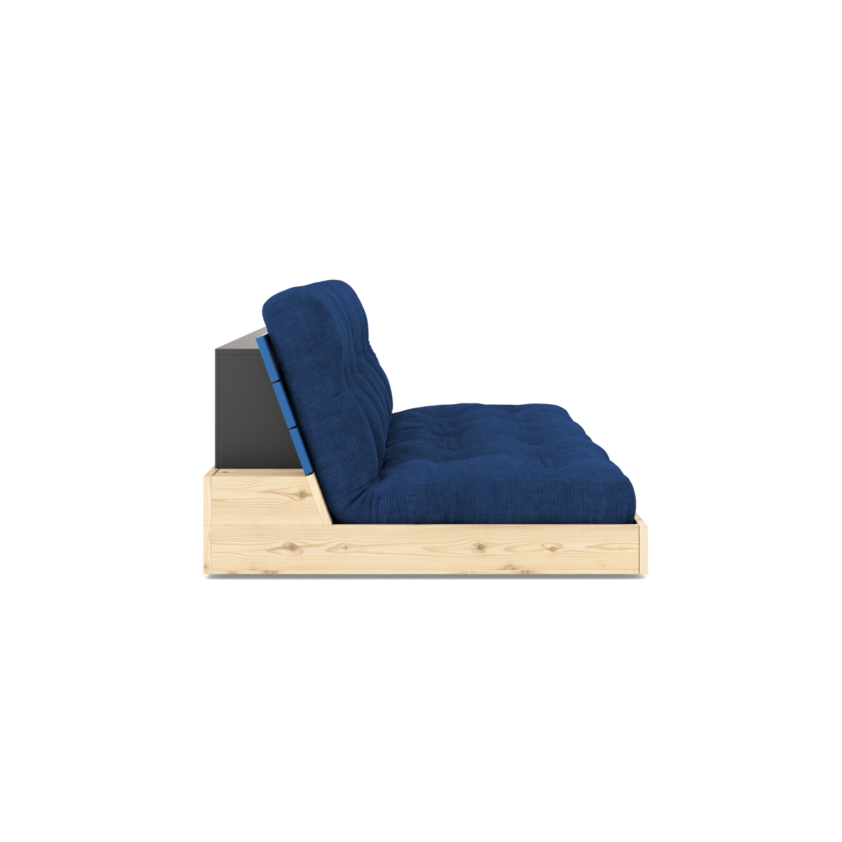 BASE COBALT BLUE LACQUERED W. 5-LAYER MIXED MATTRESS ROYAL BLUE