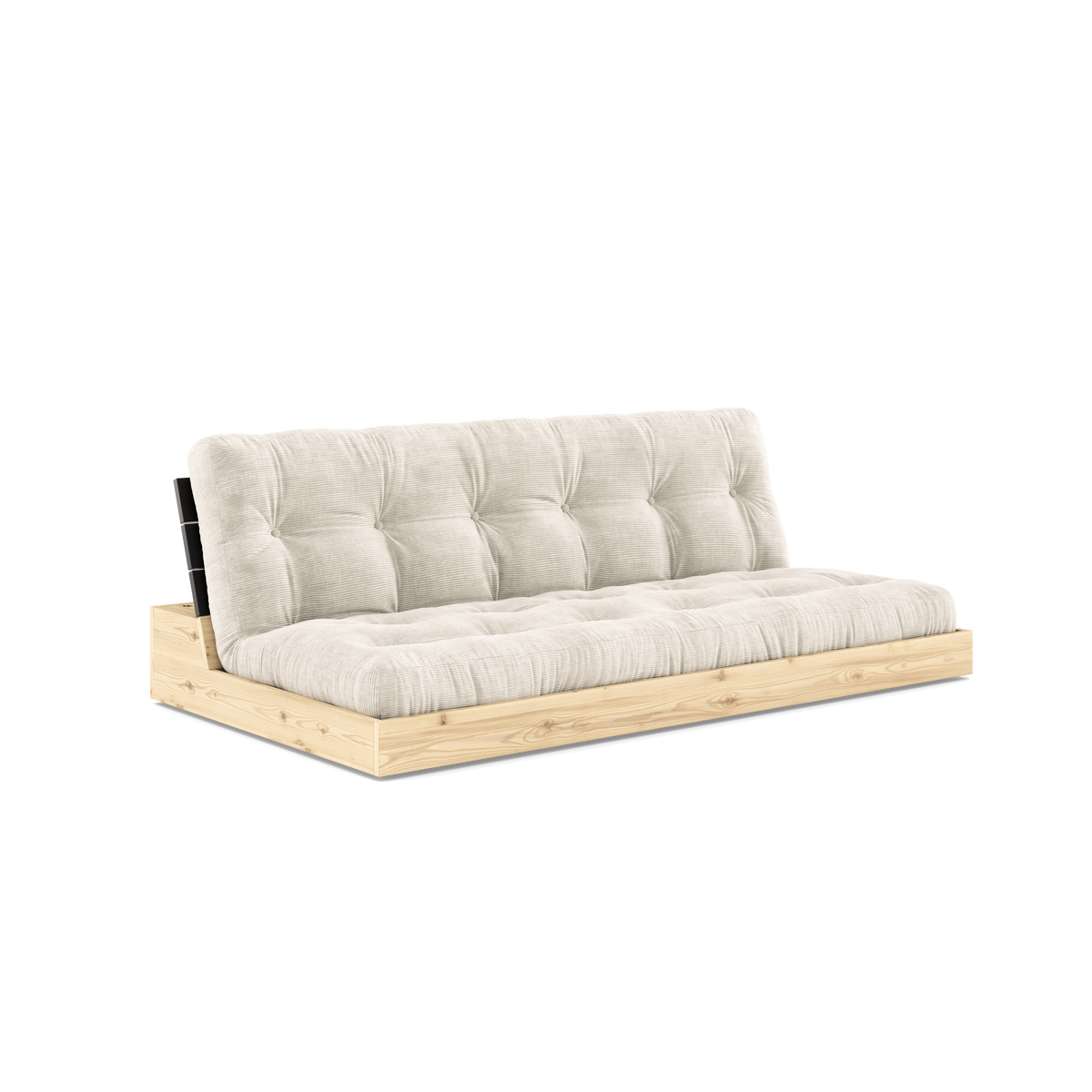 BASE BLACK NIGHT LACQUERED W. 5-LAYER MIXED MATTRESS IVORY