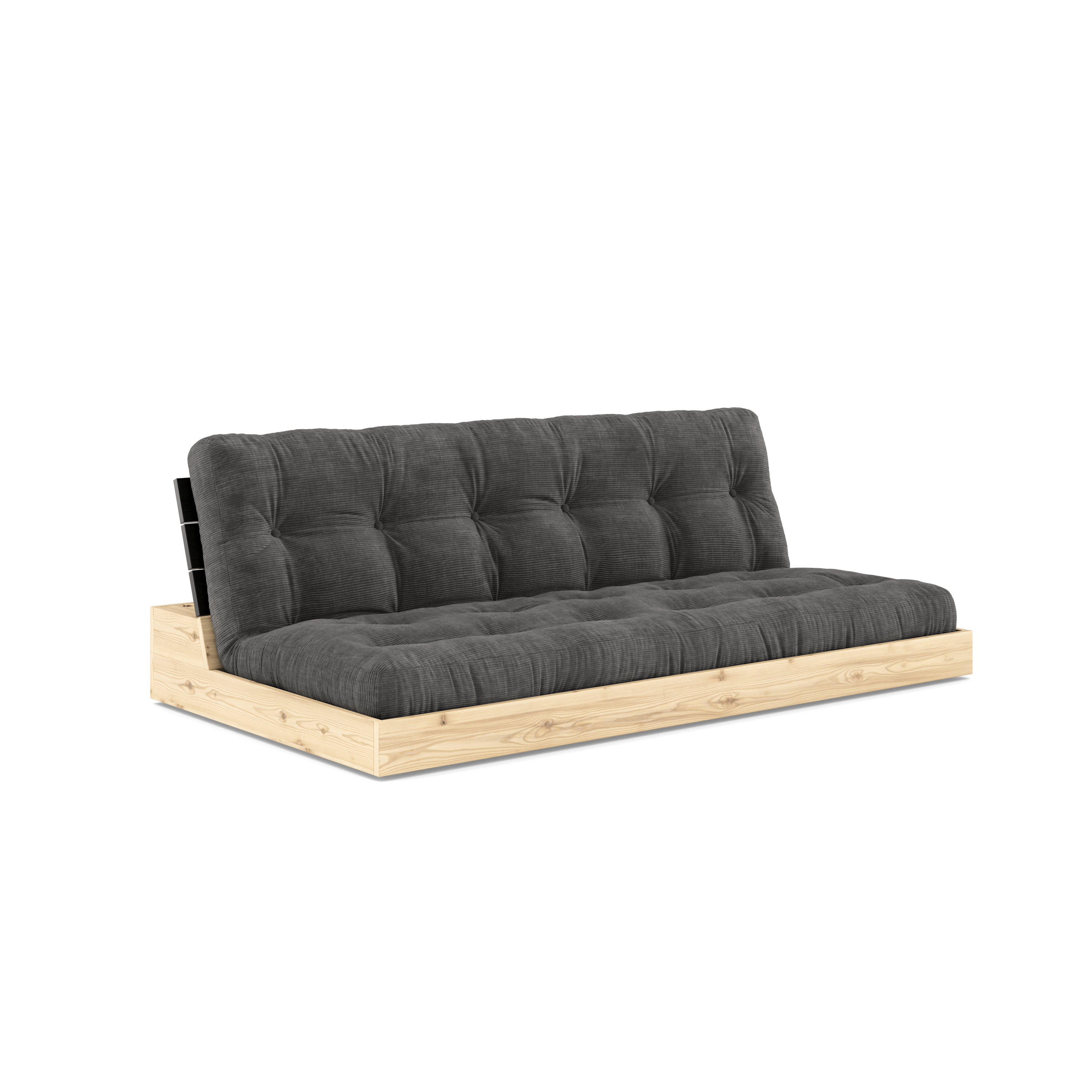 BASE NOIRE NUIT LAQUÉE AVEC MATELAS MIXTE 5 COUCHES MAT CHARBON