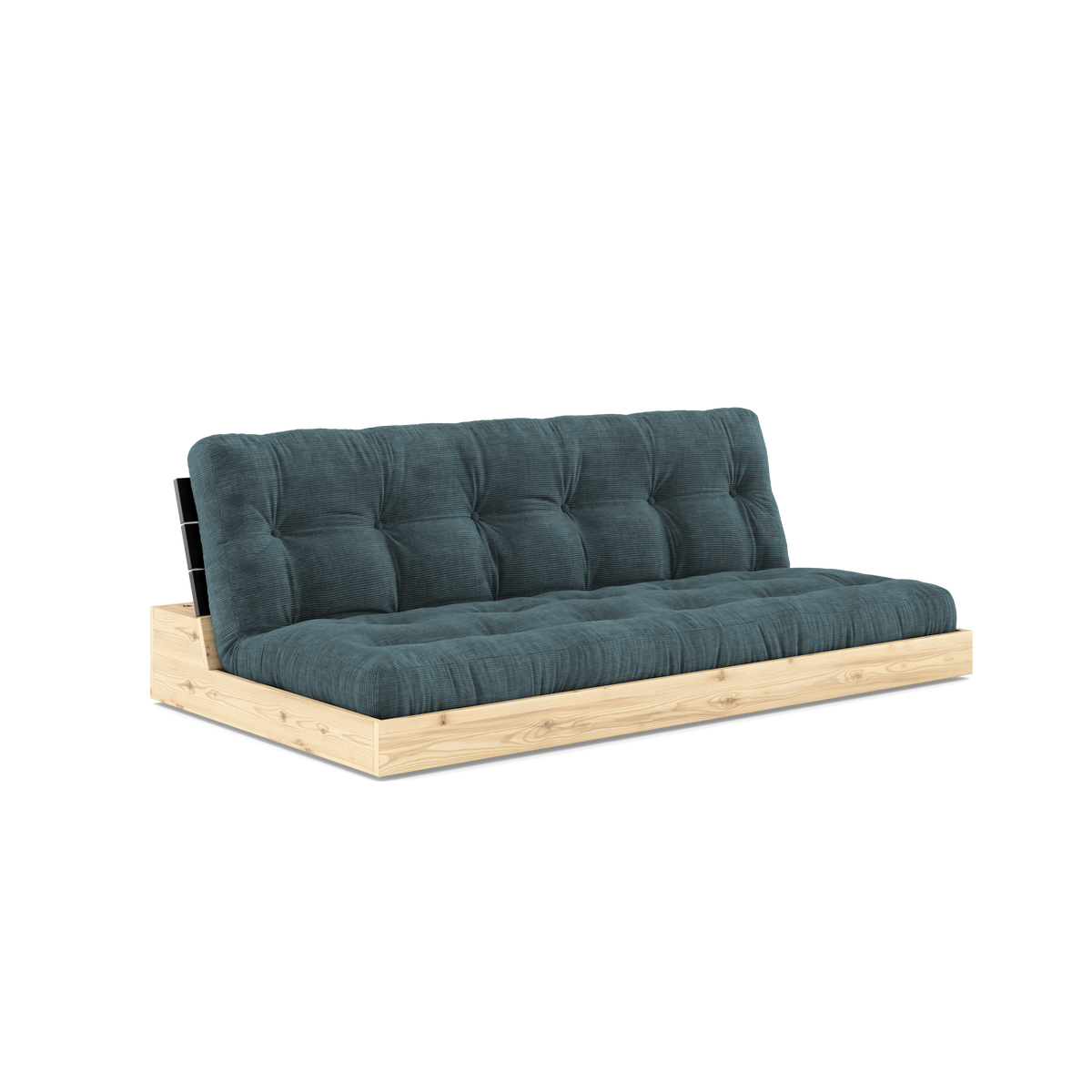 BASE BLACK NIGHT LACQUERED W. 5-LAYER MIXED MATTRESS PALE BLUE