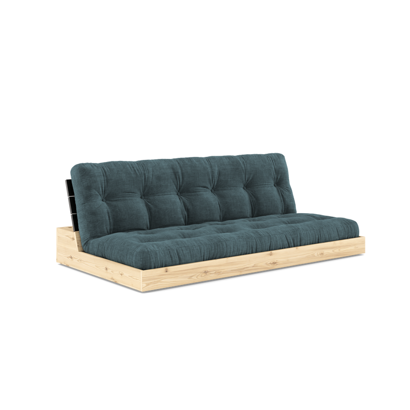 BASE BLACK NIGHT LACQUERED W. 5-LAYER MIXED MATTRESS PALE BLUE