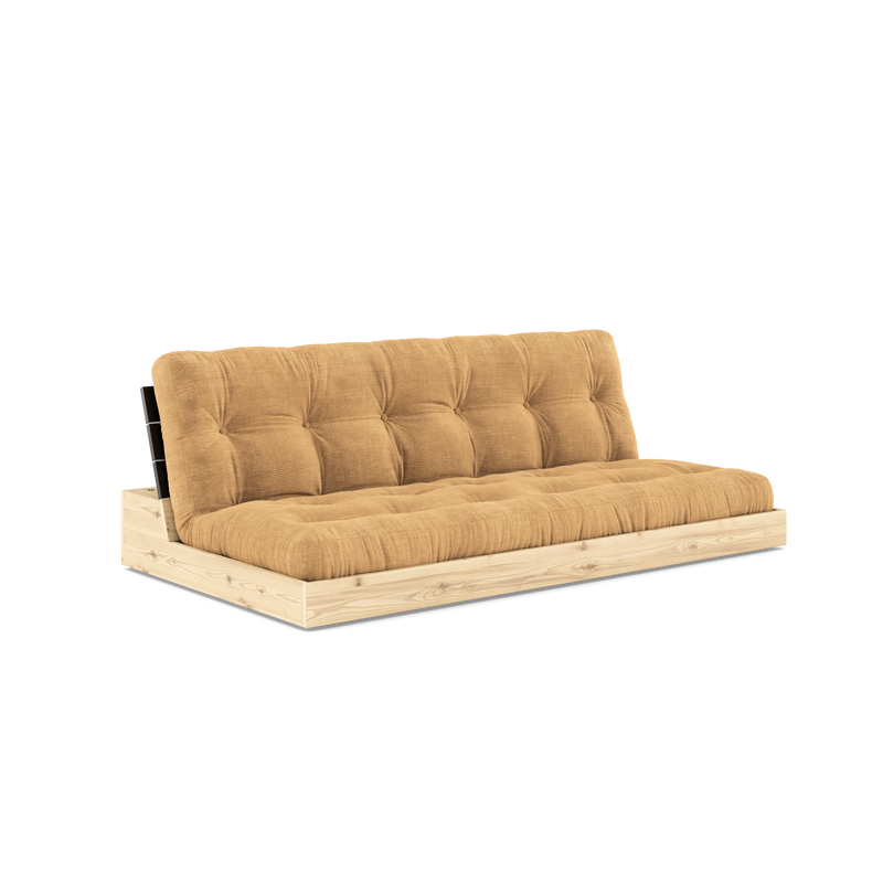BASE NOIRE LAQUÉE NUIT AVEC MATELAS MIXTE 5 COUCHES FUDGE MARRON