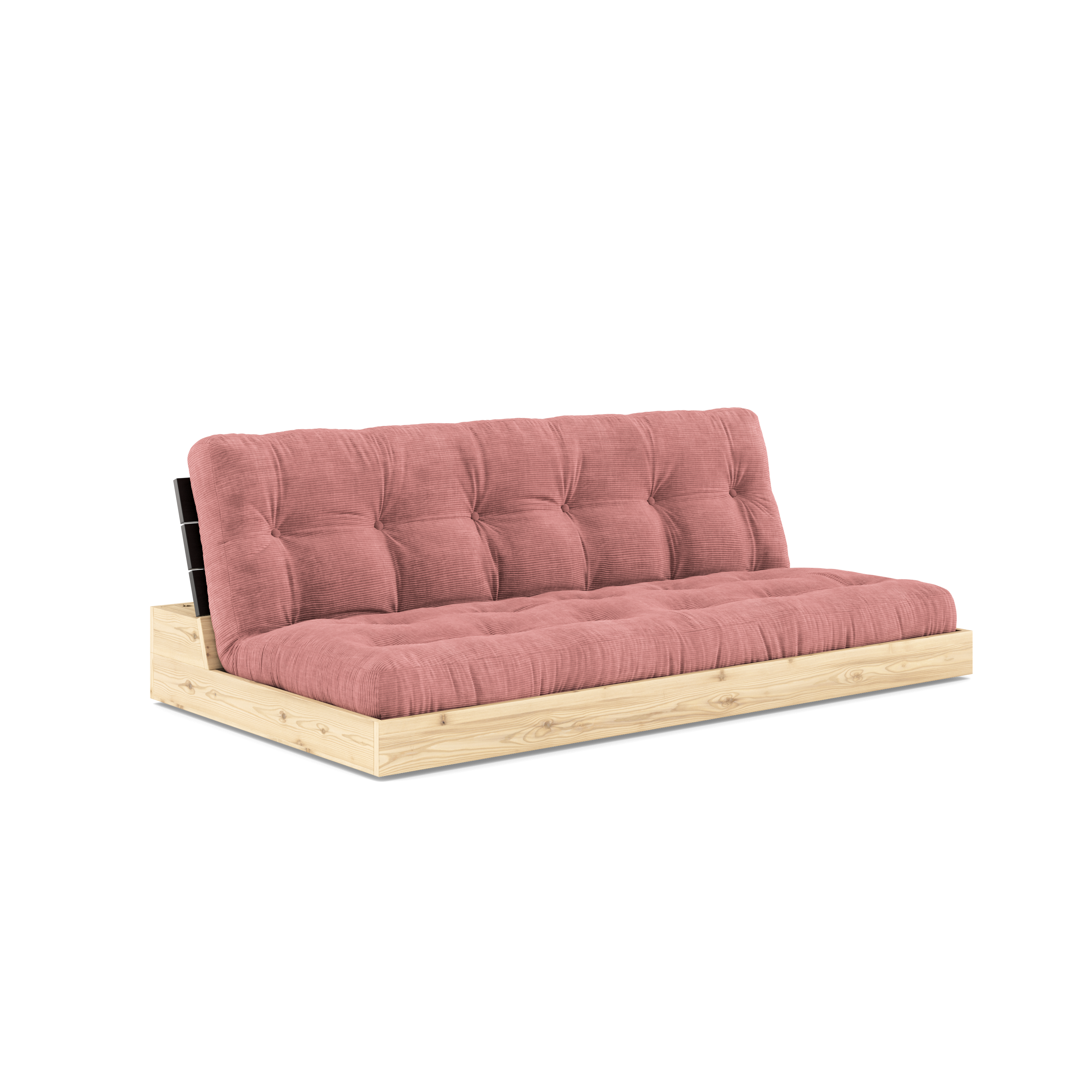 BASE NOIRE NUIT LAQUÉE AVEC MATELAS MIXTE 5 COUCHES SORBET ROSE