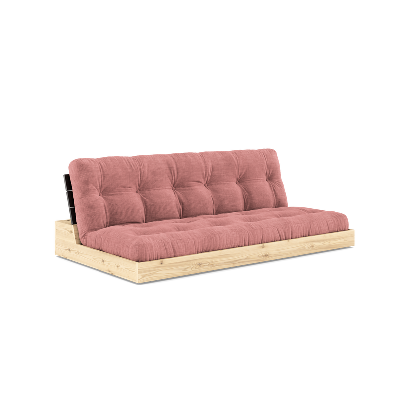 BASE NOIRE NUIT LAQUÉE AVEC MATELAS MIXTE 5 COUCHES SORBET ROSE