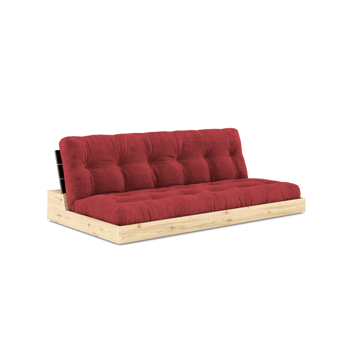 BASE BLACK NIGHT LACQUERED W. 5-LAYER MIXED MATTRESS RUBY RED
