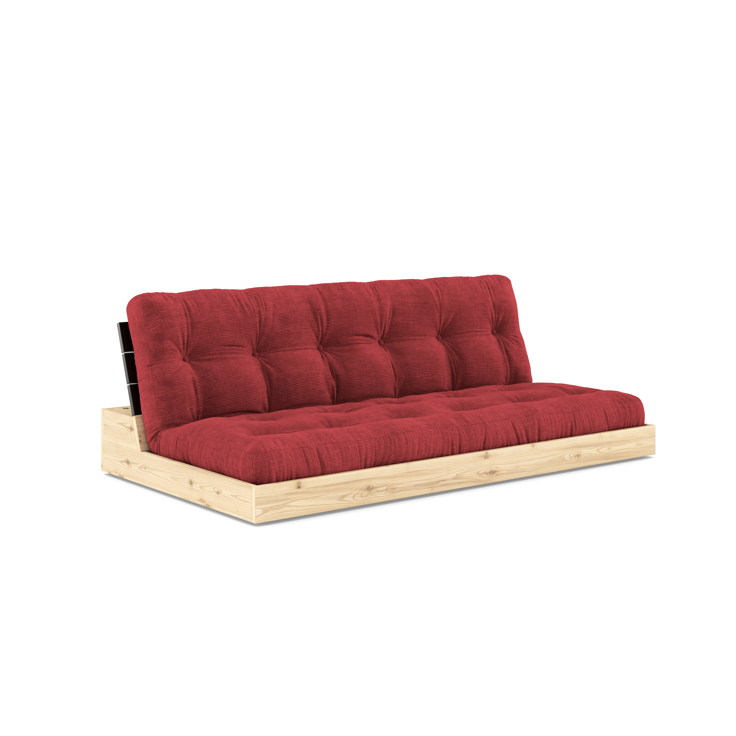 BASE BLACK NIGHT LACQUERED W. 5-LAYER MIXED MATTRESS RUBY RED