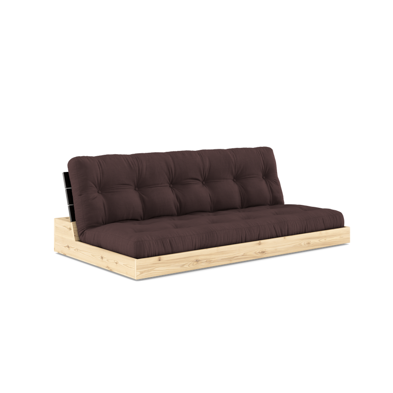 BASE NOIRE NUIT LAQUÉE AVEC MATELAS MIXTE 5 COUCHES MARRON