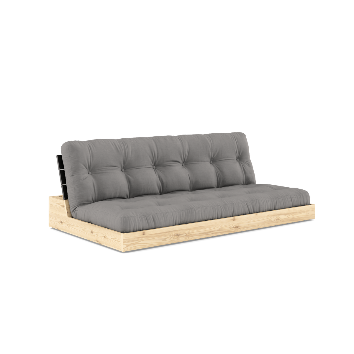 BASE BLACK NIGHT LACQUERED W. 5-LAYER MIXED MATTRESS GREY
