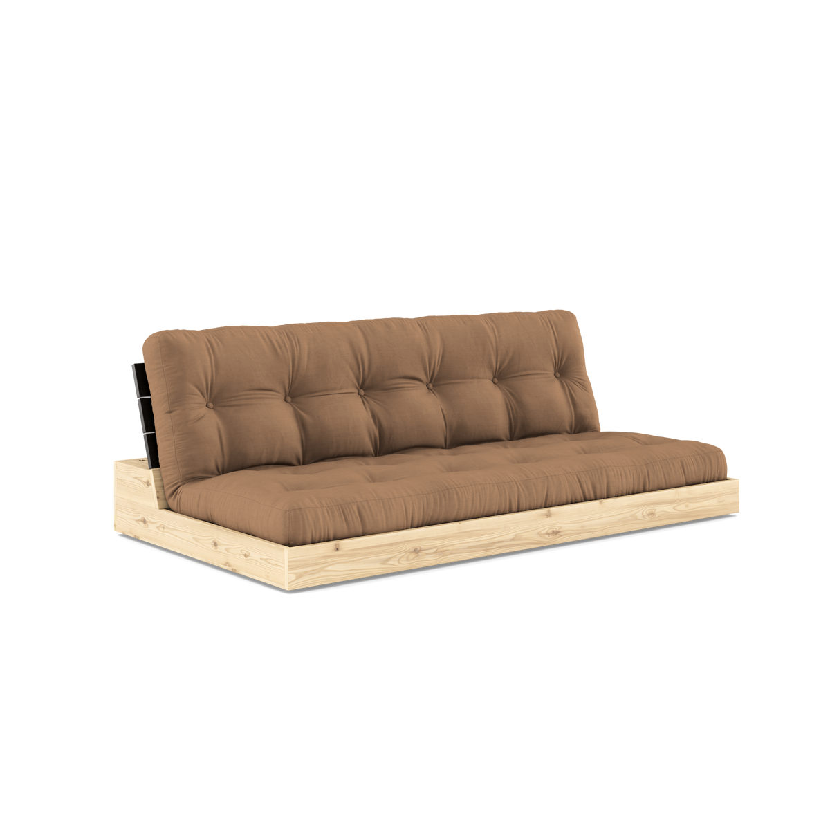 BASE BLACK NIGHT LACQUERED W. 5-LAYER MIXED MATTRESS MOCCA