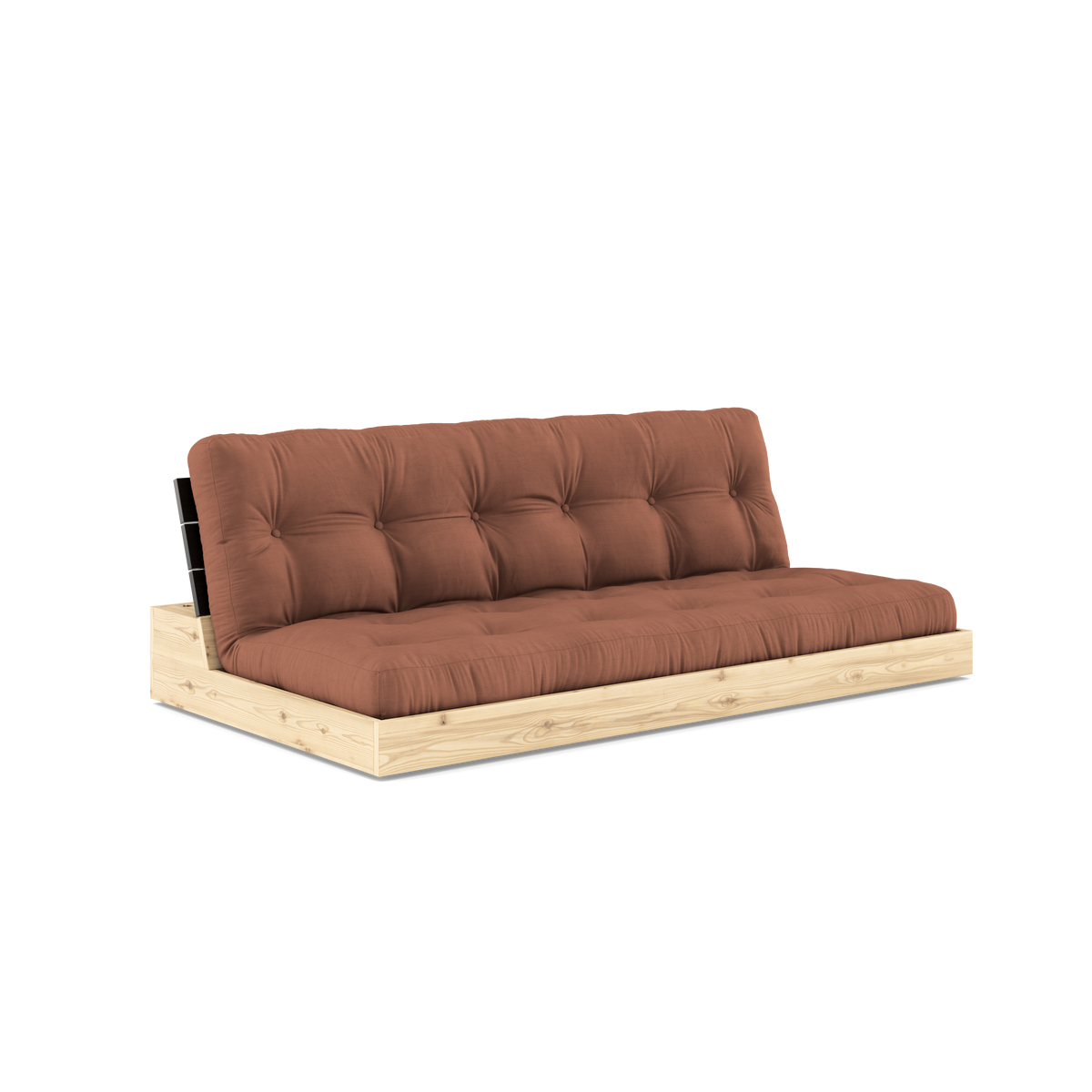 BASE BLACK NIGHT LACQUERED W. 5-LAYER MIXED MATTRESS CLAY BROWN