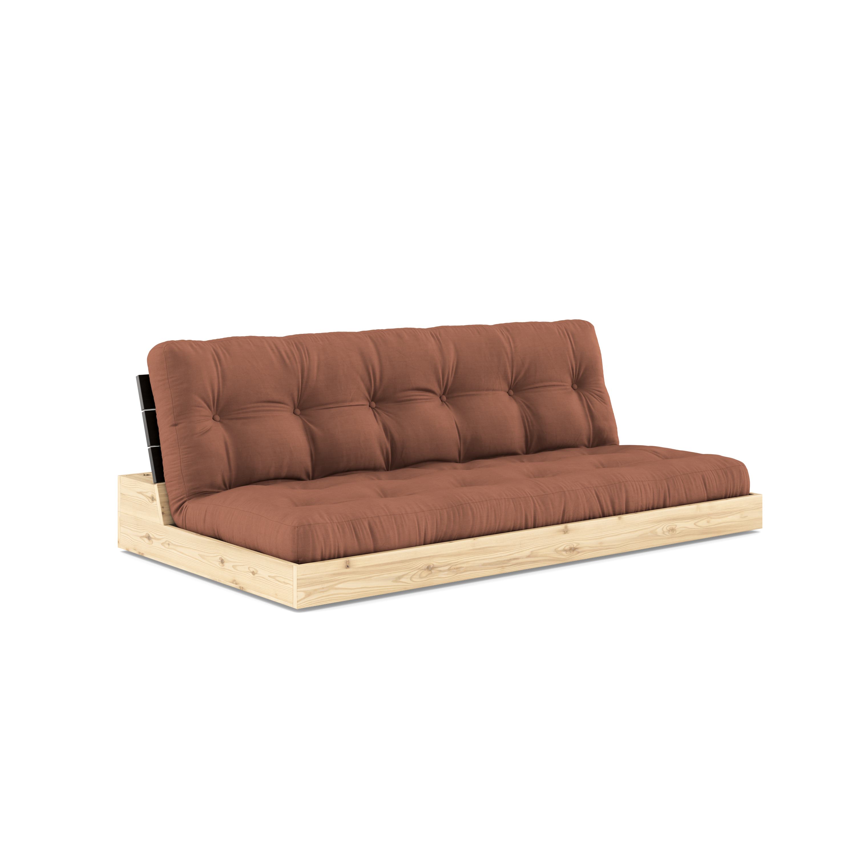 BASE NOIRE NIGHT VERNIE AVEC MATELAS MIXTE 5 COUCHES ARGILE BRUN