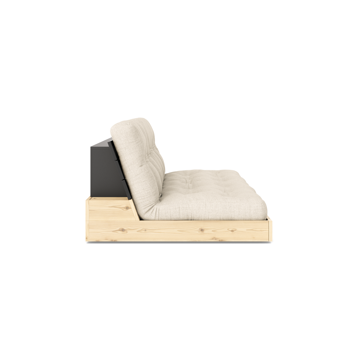 NOIR DE BASE LAQUÉ. AVEC DIXE LIT DE 5 COUCHES DE LINGE DE MATELAS MIXTE MATE